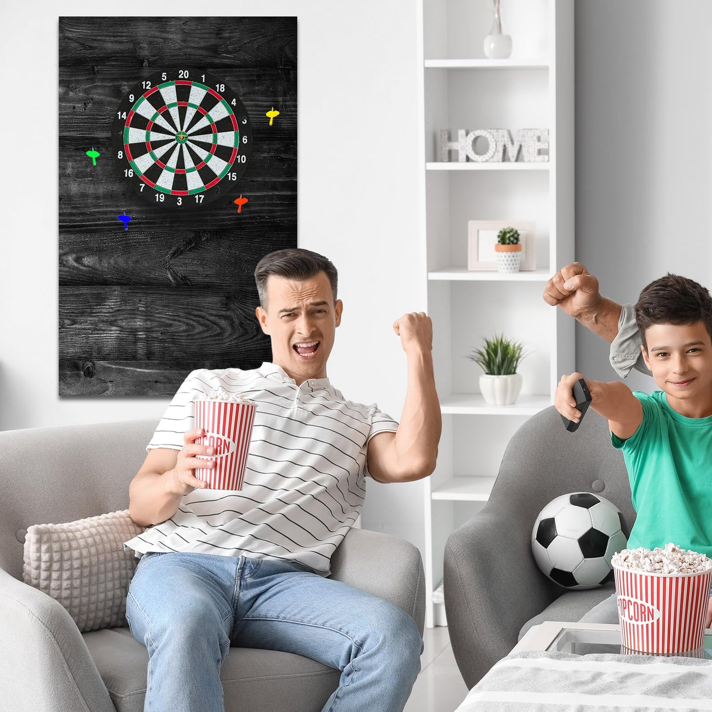 Hahafelt 36 x 24 x 0.5 Inch Felt Wood Grain Dart Board Wall Protectors Square Dart Board Backing Tiles Dartboard Backboard Cork Backboards Alternative (Black Grain)
