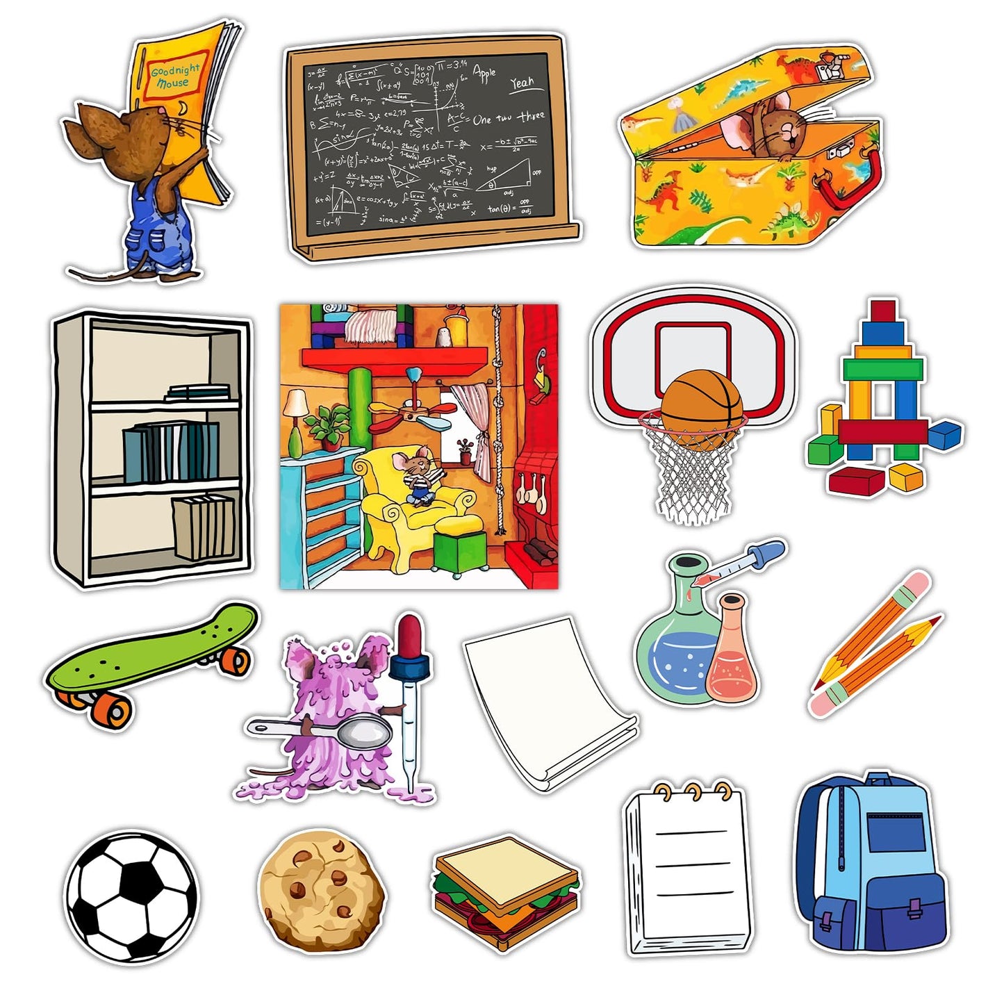 Ai fsem 16 Pcs If You Take a Mouse to School Flannel Board Stories for Preschool Classroom Must Haves Felt Wall Activities Toddler Classroom Toys