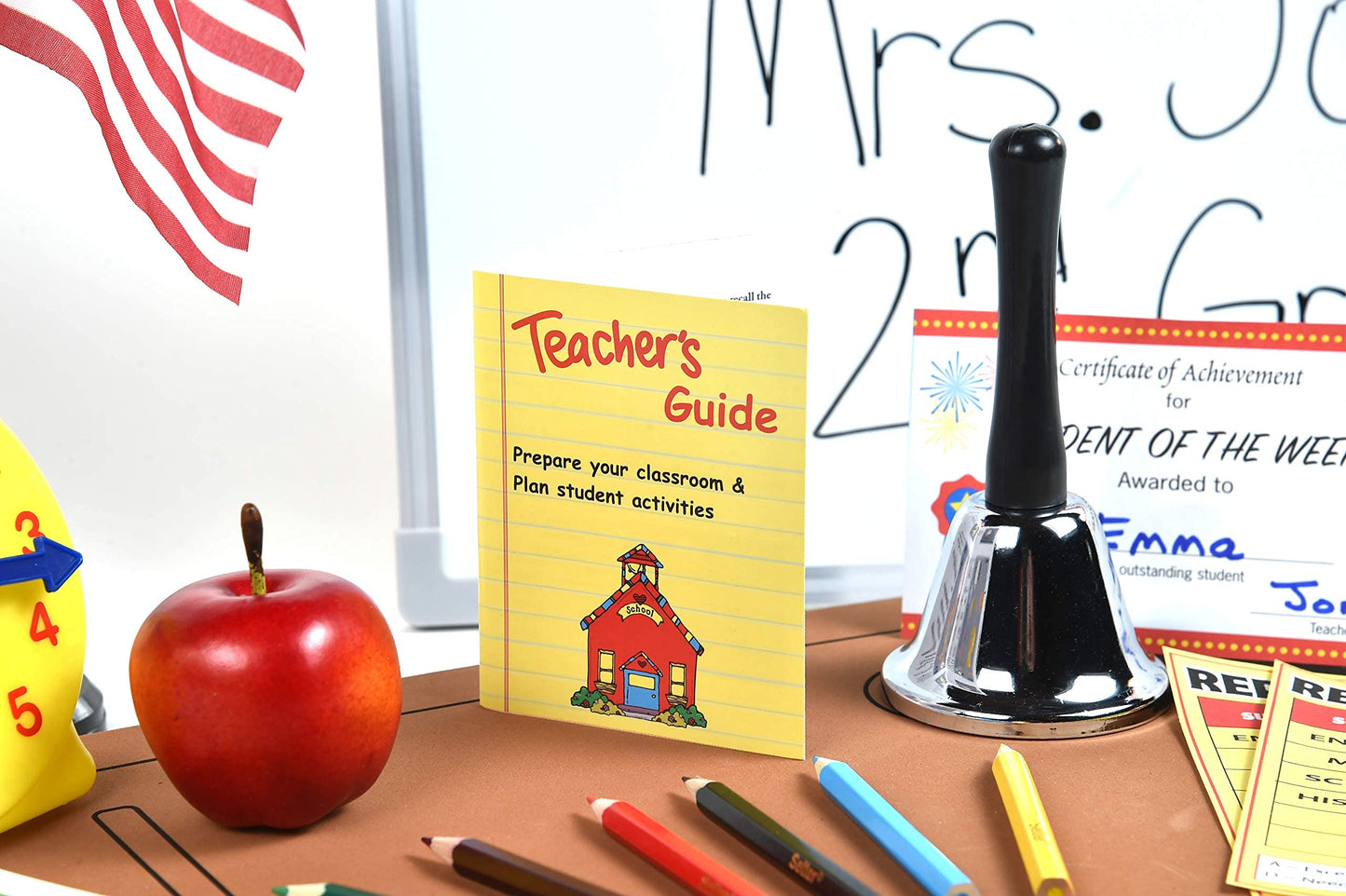 Dr. STEM Toys - Play Teacher Role-Play Set Includes Reusable White Board, Bell, Report Cards, for Home or Classroom, Over 30 Pieces Included, Gift for Kids, Complete Set