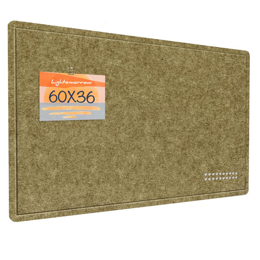 Large Bulletin Board - 60 x 36 Inches, Decorative Felt Pin Board for Wall - 5' x 3' Foldable Photo Display Board with Self-Adhesive Tape, Includes 20 Push Pins - Olive