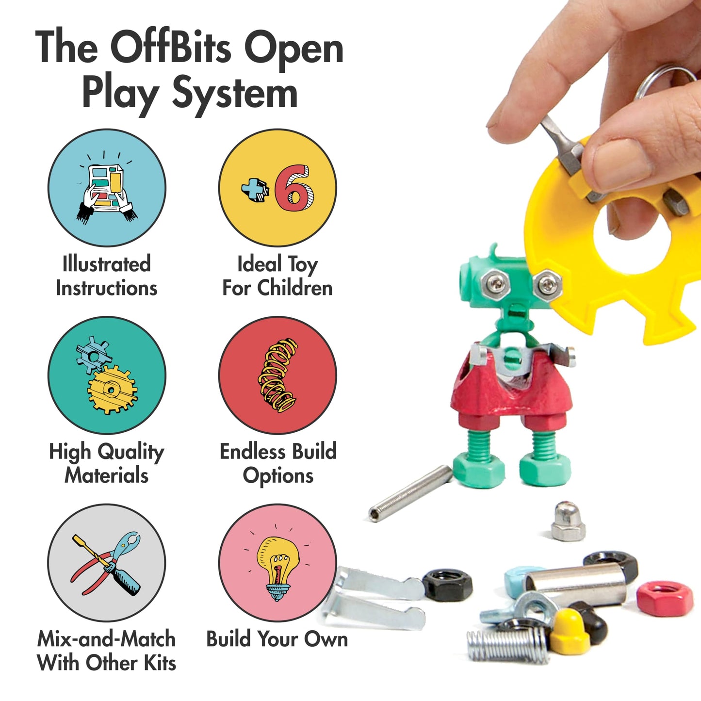 The Off Bits Educational STEM Toys for 6+: Robot Toy Building Sets, 3-in-1 Engineering Kit for Boys and Girls, Build Your Own STEM Building Toys with Endless Possibilities (Family Kit)