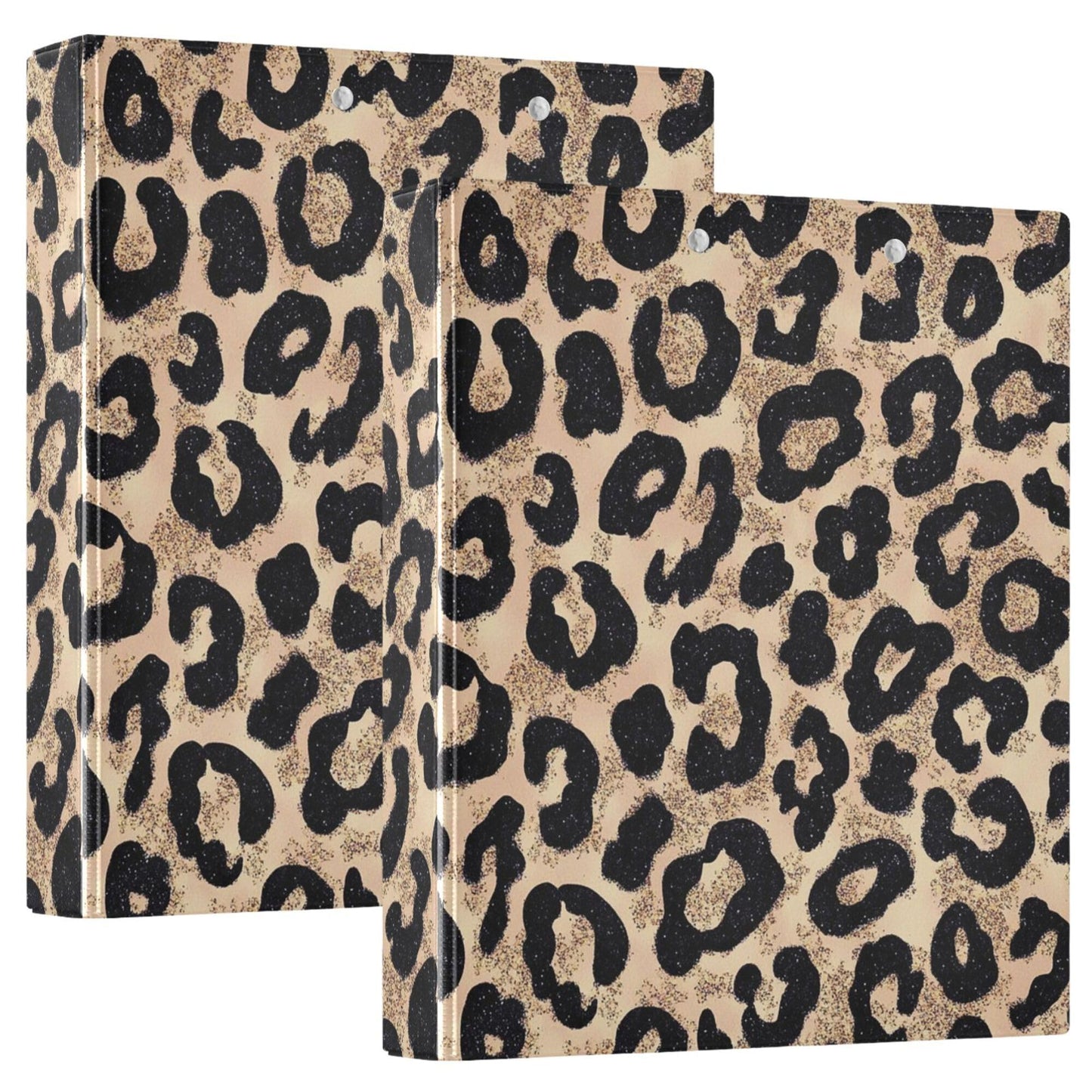 Leopard Round Ring Binders 1.5 Cheetah 3 Ring Clipboard Binder for Office School Work Supplies File Folder 200 Sheet Capacity Easy Open