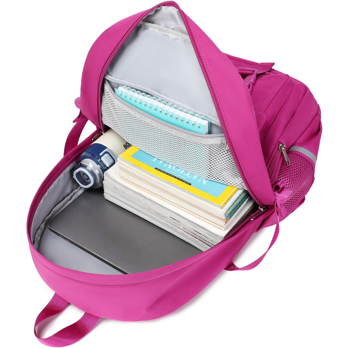 abshoo School Backpack for Girls Bookbag with Lunch Bag Teen Girls School Bag Travel Daypack (Hot Pink)