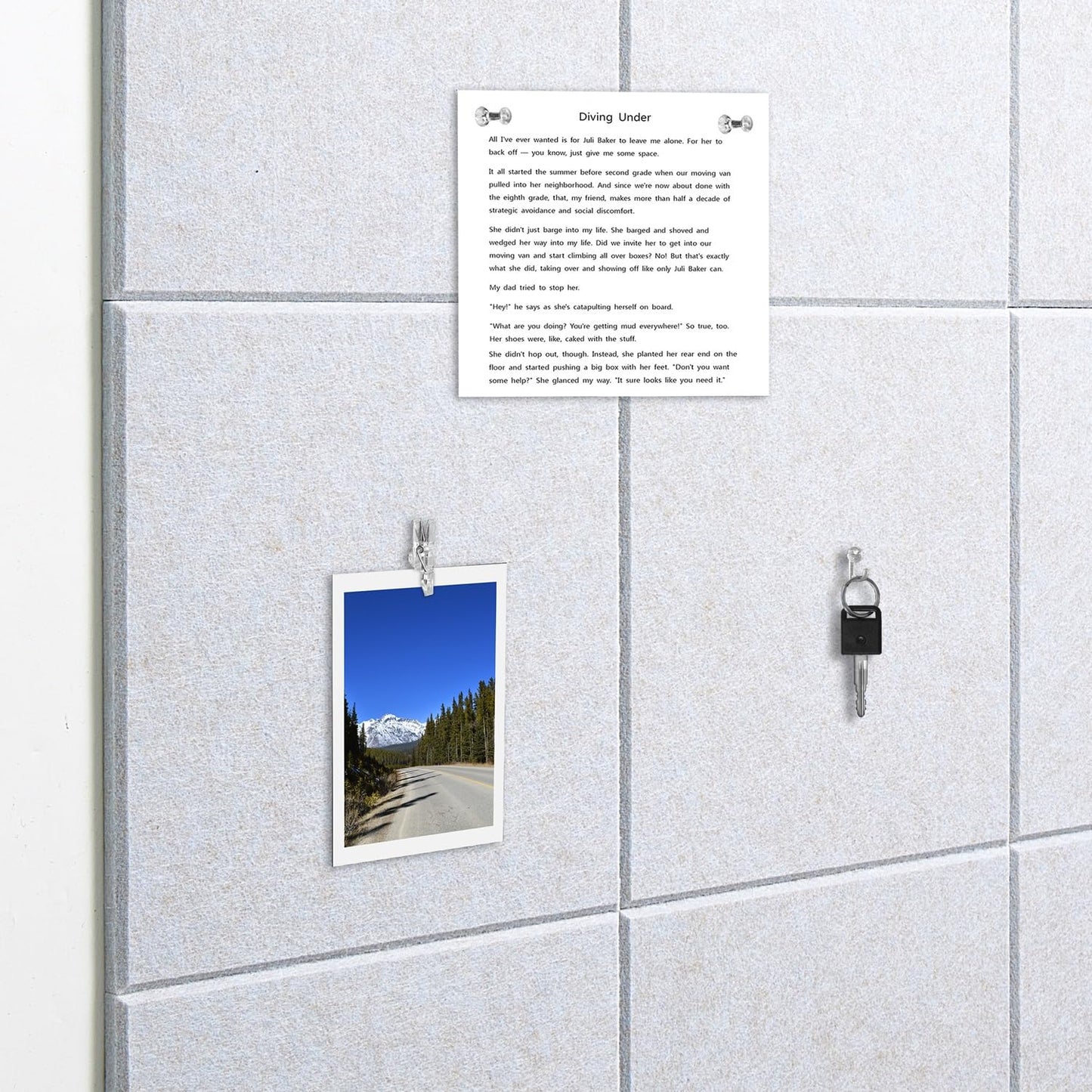 G Gamit Felt Wall Tiles Bulletin Board Large Cork Board Alternative 6 Pack 11.81”x11.81”x0.47” Felt Pin Board Tack Board with Safe Removable Adhesive Tabs for Home Office School 36x24 (Light Camel)