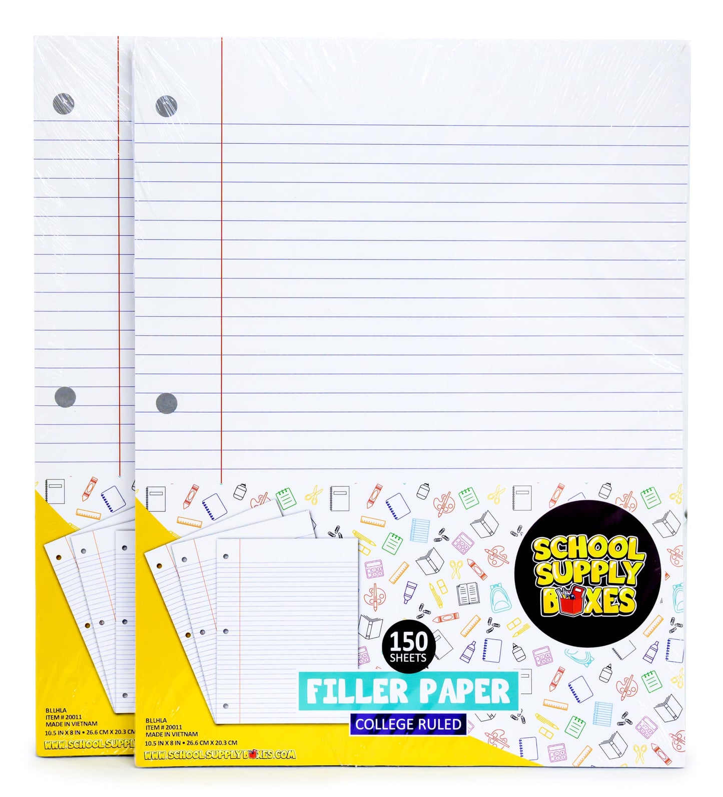 School Supply Boxes | High School Writing Bundle (1 Box) | Back to School Essentials Kit for Students & Teachers | Includes College-Ruled Filler Paper, College-Ruled Notebooks, 12 ct. Pens, & More