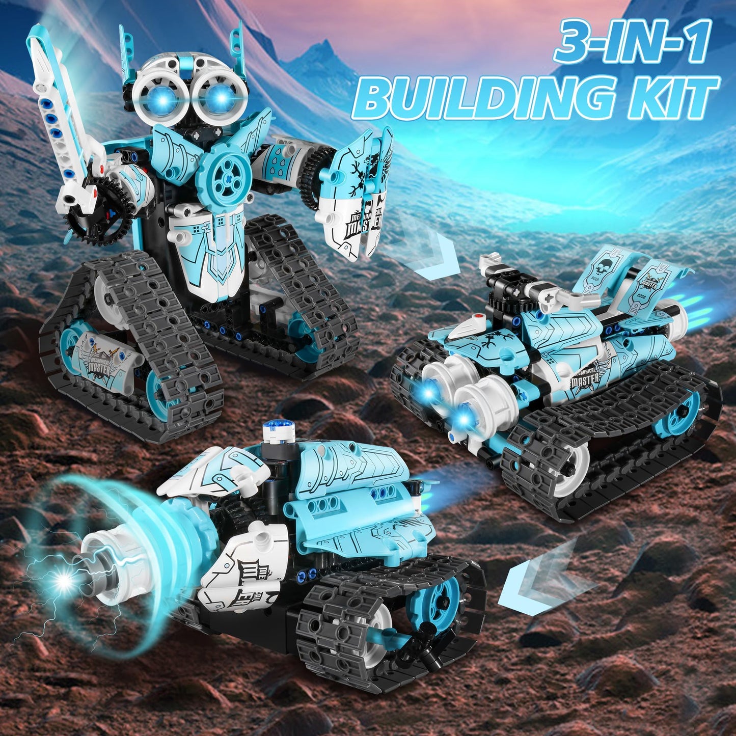MOJINO STEM Robot Building Kit for Boys 6-12, APP & Remote Control RC Toy for Kids Science LearningDIY Educational Gift Set for Age 6 7 8 9 10 11 12+ Boys & Girls