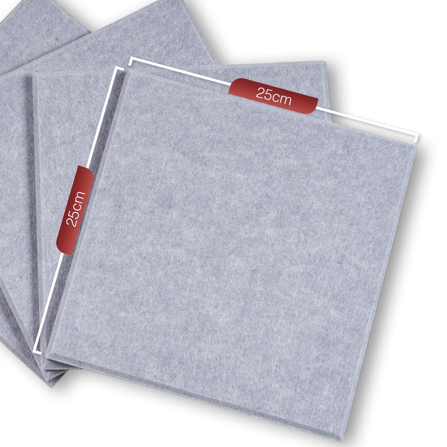 Bulletin Board 40x30in, 12 Count 9.8 x 9.8in Felt Wall Tiles with Removable Adhesive Tape, Cork Board Alternative for Walls, Wall Decor, Kids Art Display, Kids Room (Classic Gray Collection)