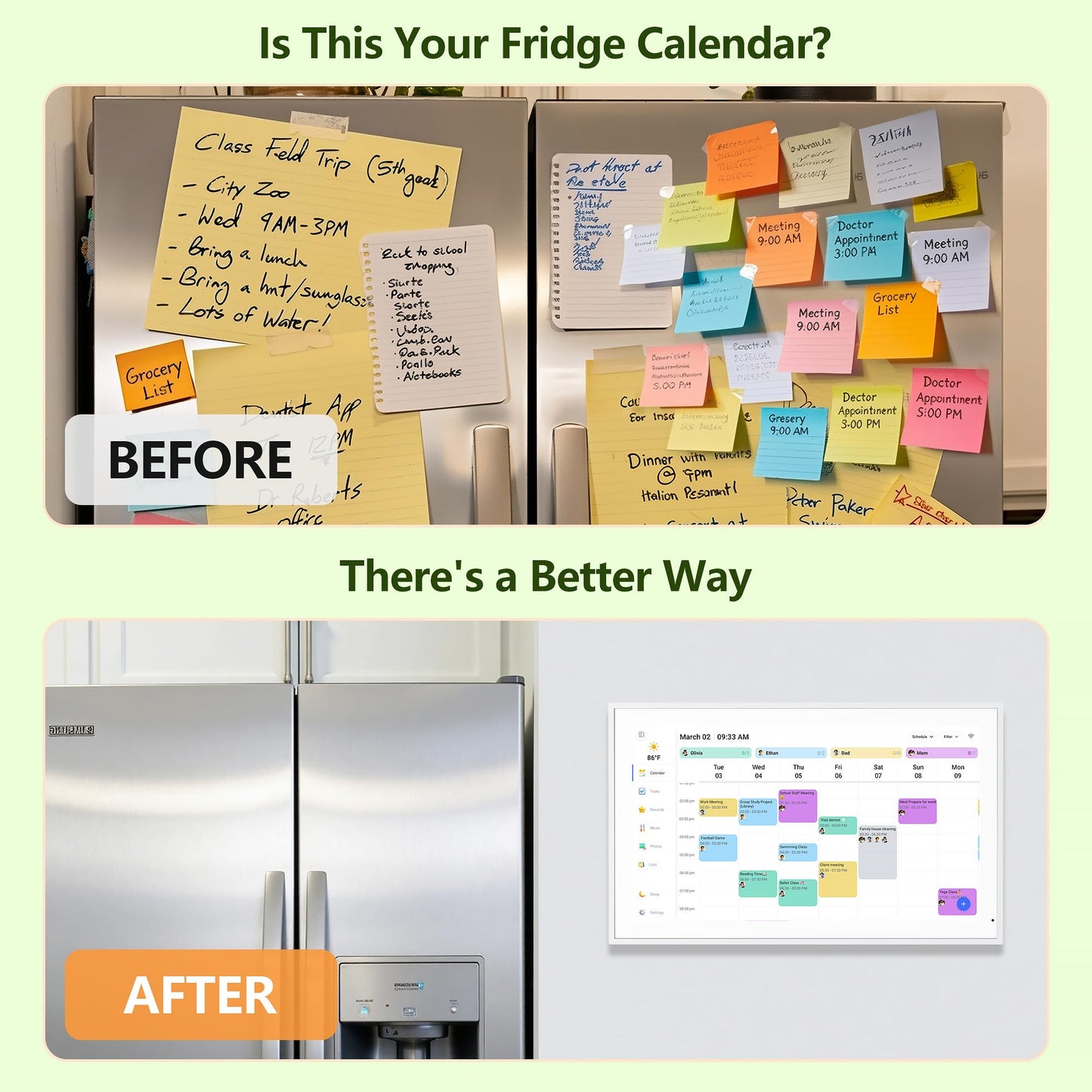 Digital Calendar, 15.6 Inch Wall Planner Electronic Calendar & Chore Chart, Smart Touchscreen Interactive Display for Family Schedules, Great for Organizing Your Routines, Wall & Desk Mountable