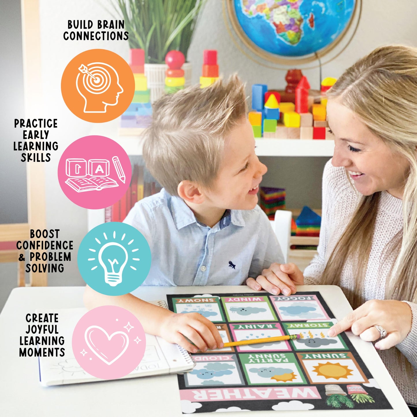 Hadley Designs 16 Educational Posters for Classroom Must Haves - Laminated Pre-K Posters for Toddler Homeschool Essentials, Toddler & Preschool Learning Activities, Kindergarten Classroom Decor
