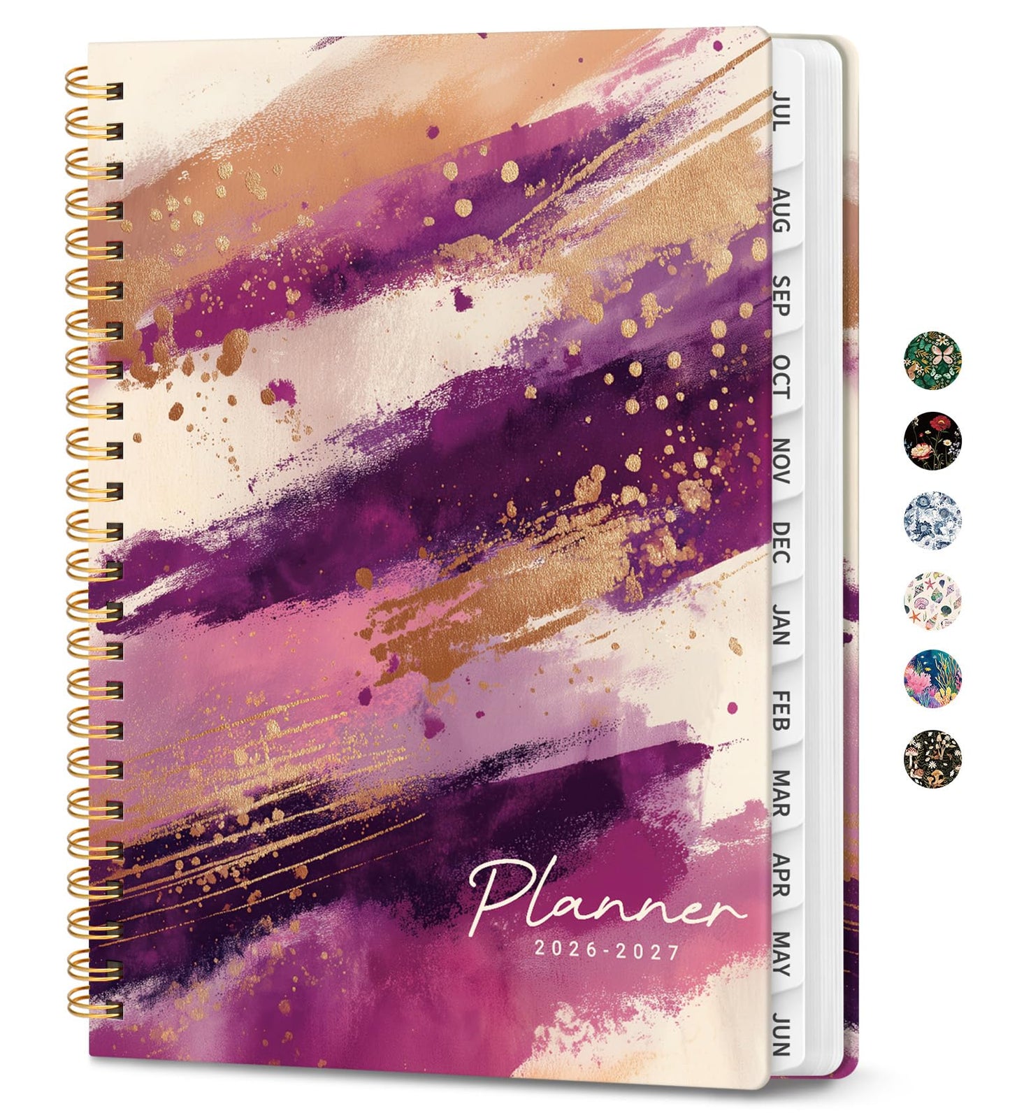Academic Planner 2026-2027, Monthly and Weekly Calendar Planner, July 2026 - June 2027, Pretty Hardcover Teacher Student Planning Agenda Book with Tabs, Fit for School Office Supplies, 6.3" x 8.5", Velvet Stroke