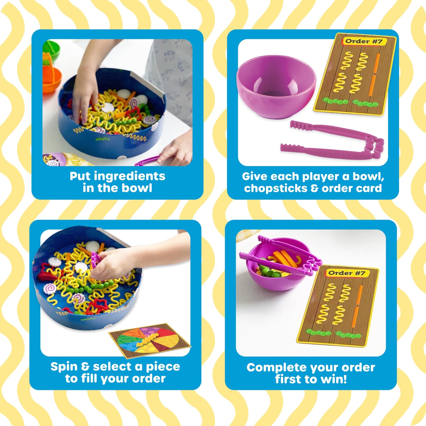 Learning Resources Noodle Knockout Fine Motor Game - Games for Kids Ages 4-8, Toddler Board Game, Educational Matching Kids Games, Preschool and Kindergarten Classroom Game, Gifts for Toddlers