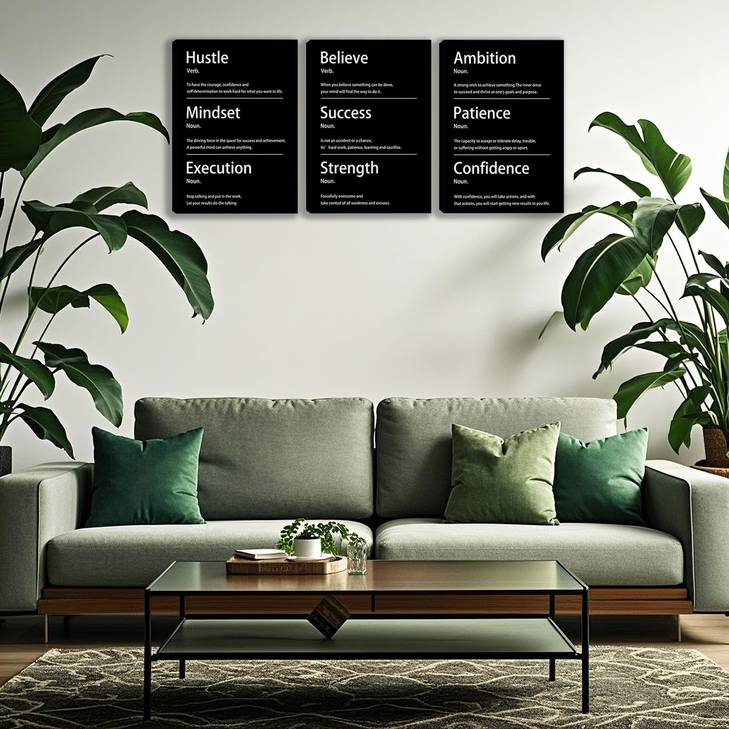 3 Panel Print Canvas Wall Art Motivational Office Wall Decor Painting Inspirational Posters Modern Inspiring Artwork for Home Living Room Bedroom Wall Decor Office Wall Art Ready to Hang - 36"Wx 16"H