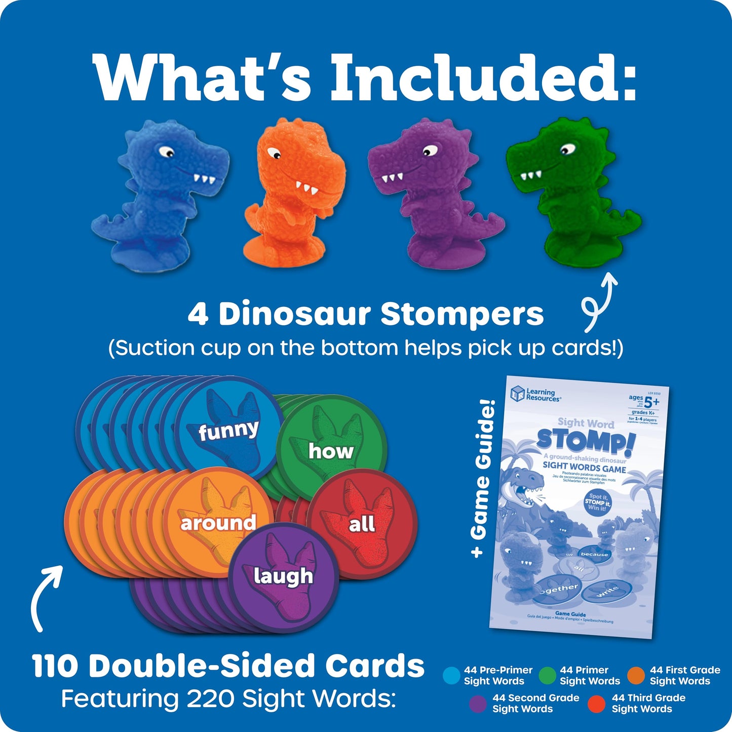 Learning Resources Sight Word Stomp! - Alphabet Toys, Phonics Flash Cards, Classroom Board Games, ABC Homeschool, Reading Manipulatives, Gifts for Boys and Girls, Visual Vocabulary