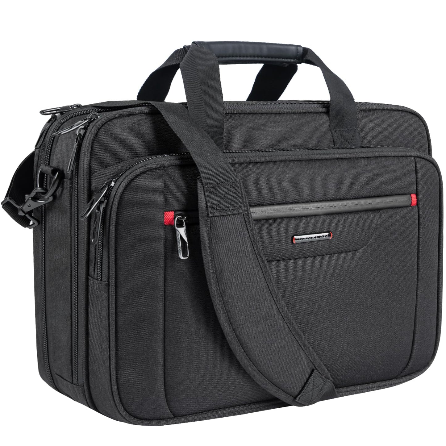 VANKEAN Laptop Briefcase Premium Laptop Case Fits Up to 17.3 Inch Business Shoulder Bag Laptop Expandable Water-Repellent Messenger Bag for Men/ Women Computer Bag for Travel/ Business/ Black