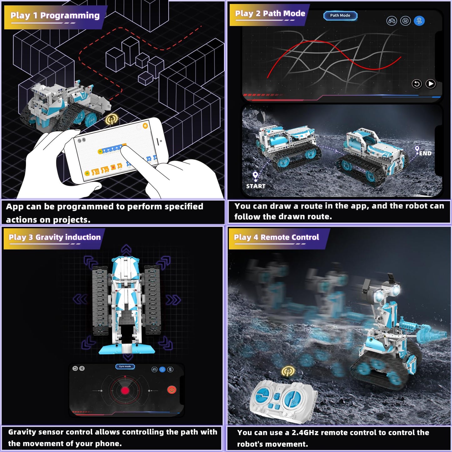 Suplanet STEM Robot for Kids Ages 8-14, 5-in-1 Remote Control and APP Programmable Robot Toys - 720 Pcs DIY Building Science Educational Kit, Building Block Birthday Present for Teen Boys Girls