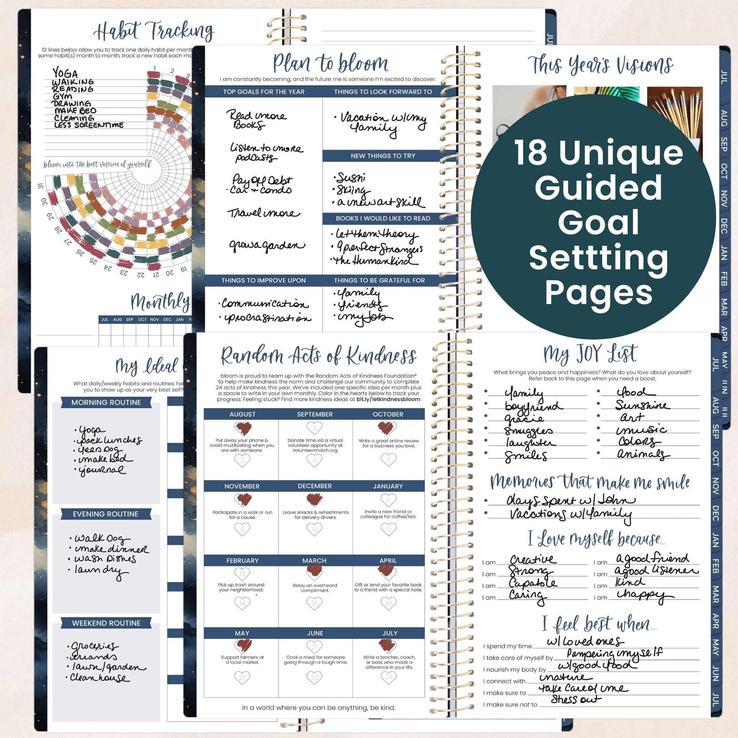 bloom daily planners 2026-2027 Planner - Academic Year (July 2026 - July 2027) Monthly & Weekly Soft Cover Planner for Women - 13 Month Calendar Agenda Book with Stickers - 5.5" x 8.25" - Midnight Sky