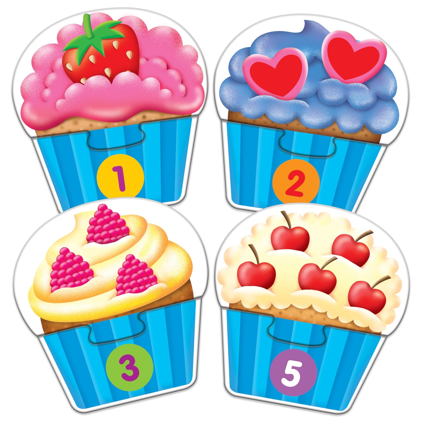 The Learning Journey: My First Match It - Counting Cupcakes- 15 Piece Self-Correcting Matching Puzzles - First Learning Toys for Toddlers 2-5 - Award Winning Toys