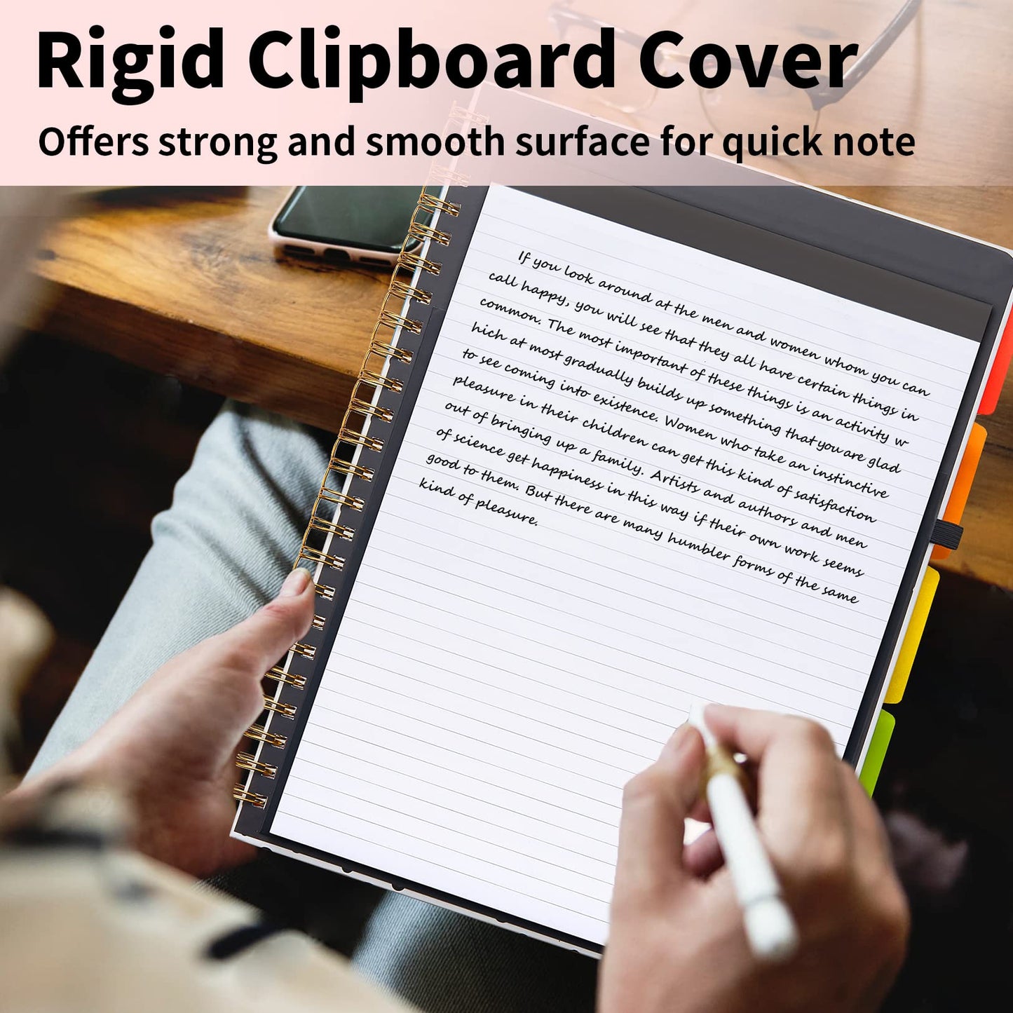 Sooez Clipboard with Refillable Notepad, Clipboard Folder with 10 Storage Pockets for Letter Size, Spiral Clipboards Notebook, Cute Portfolio for School Office Nursing