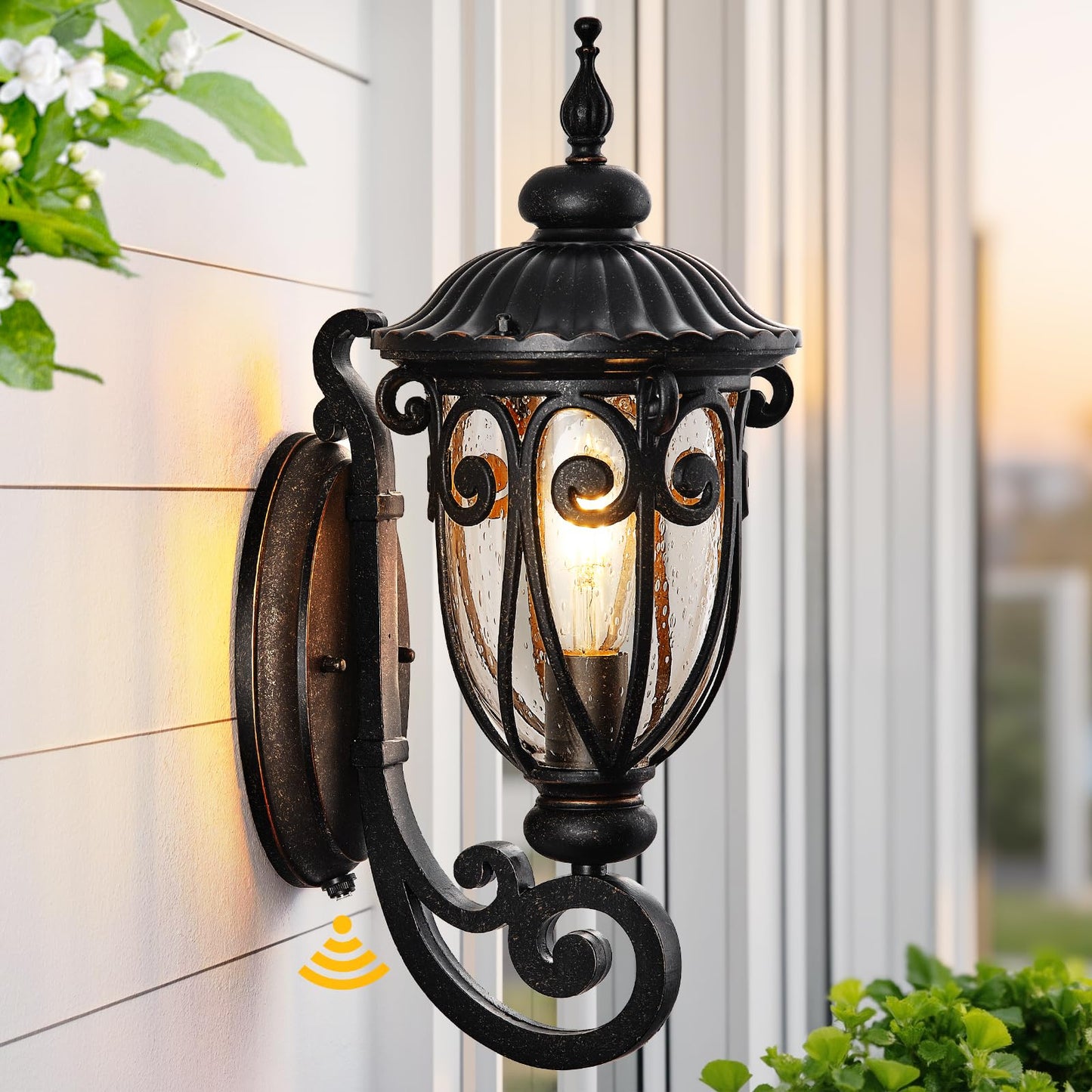 VIANIS Vintage Outdoor Light Fixture, Aluminum, Waterproof, Oil-Rubbed Bronze, Model 9886236011, Bubble Glass, 1 Pack
