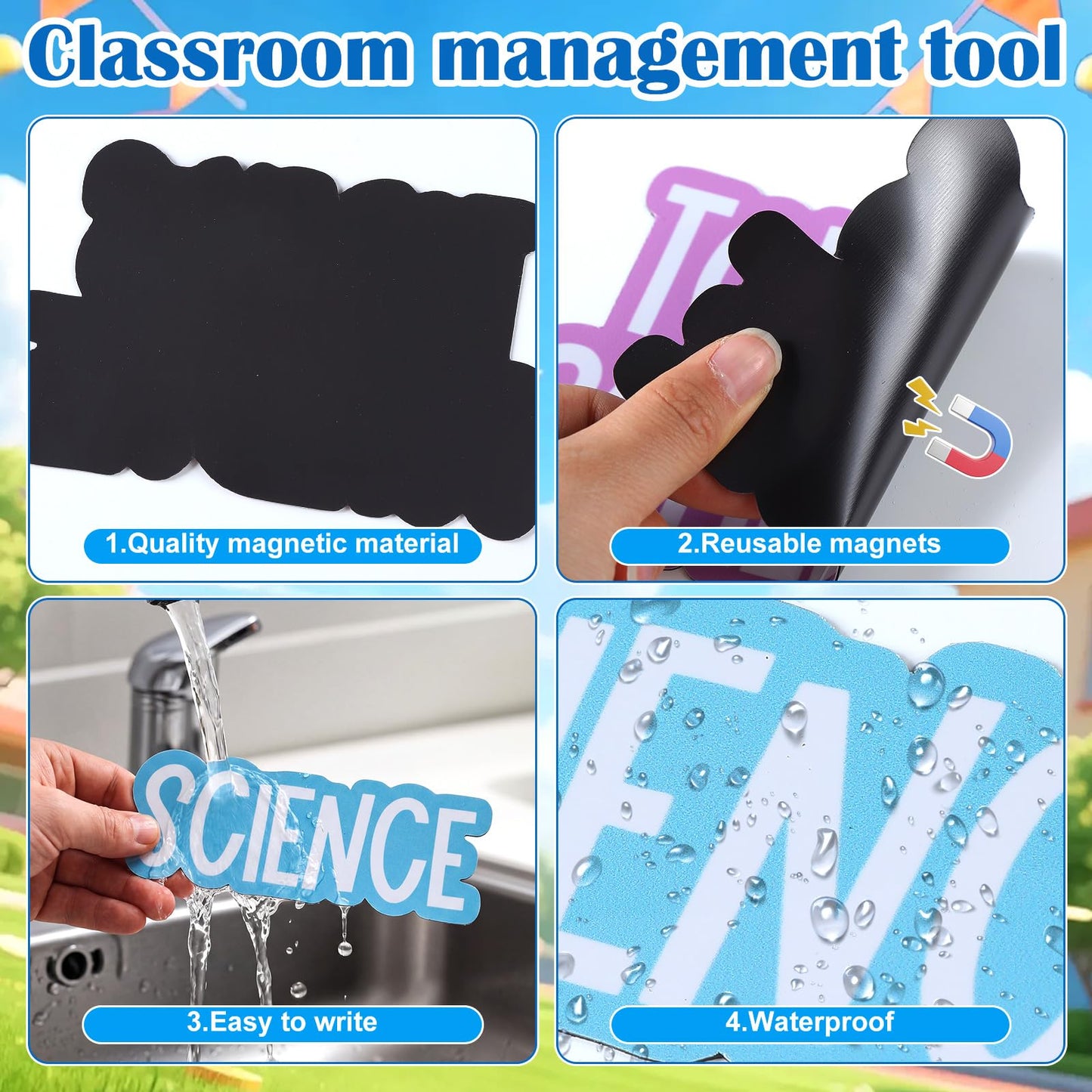 AmazingSpark 12 Pcs Class Subjects Magnets Pastel Classroom Daily Schedule Magnets Reusable Today's Schedules Labels Dry Erase Label for Whiteboard Bulletin Board Decor School Elementary Organization