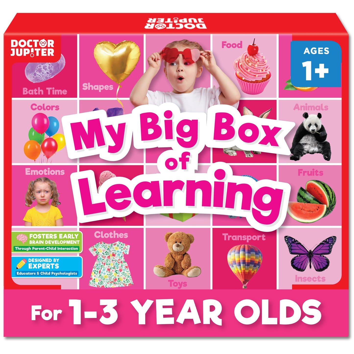 Doctor Jupiter My Big Box of Learning | Toys for Toddlers Ages 1-2-3 | Toddler Learning & Educational Activities for 1+ Year Old Girls | Gift Ideas for Birthdays