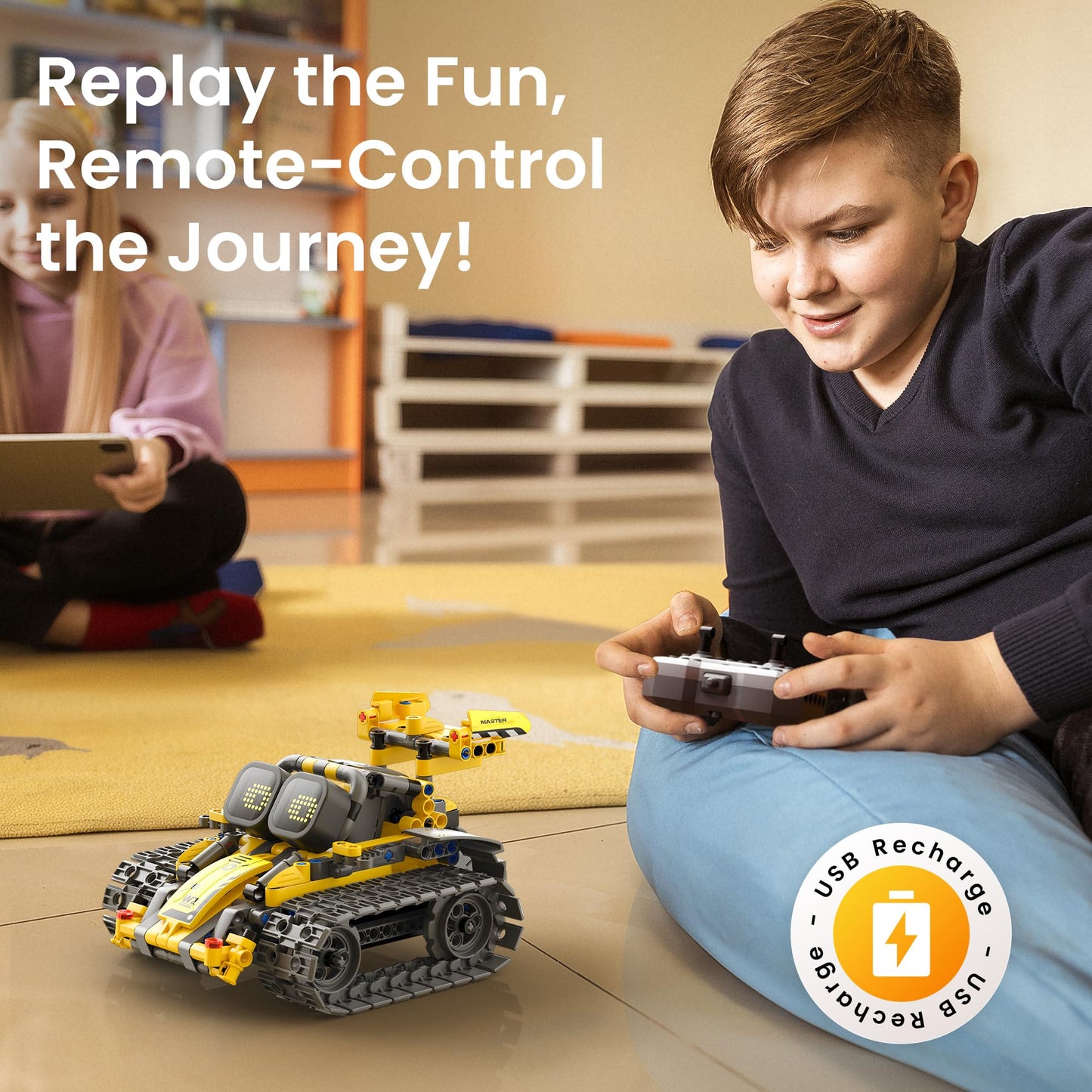 Sillbird Robot Building Kit with Remote Control for Boys Ages 8-14, STEM Coding Robotics Technic Toy Birthday Creative Gifts for Kids, Buildable 5in1 Models with 473 Pieces