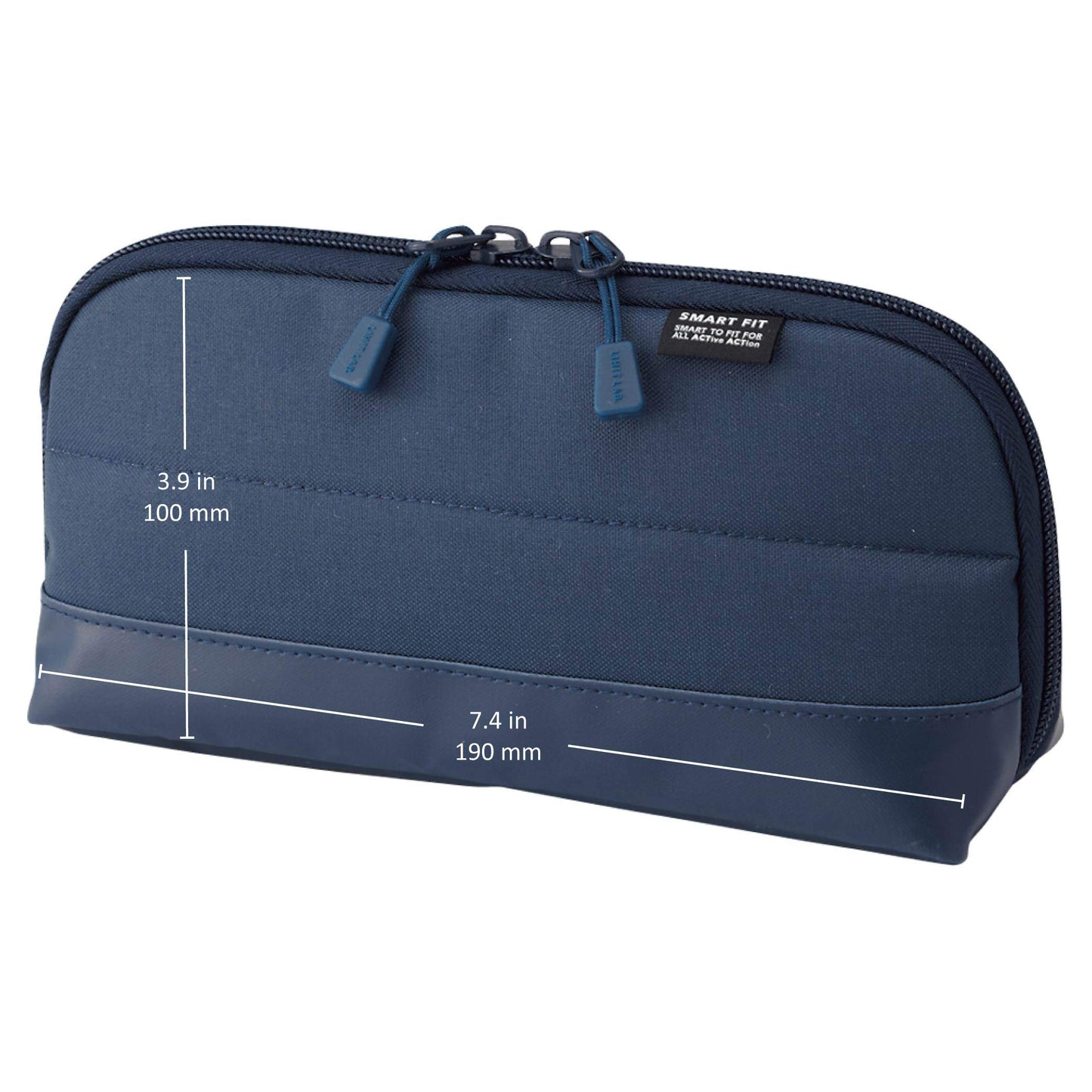 LIHIT LAB Pen Case (Pencil Case), Water & Stain Repellent, 8" x 4'', Navy (A7688-11)