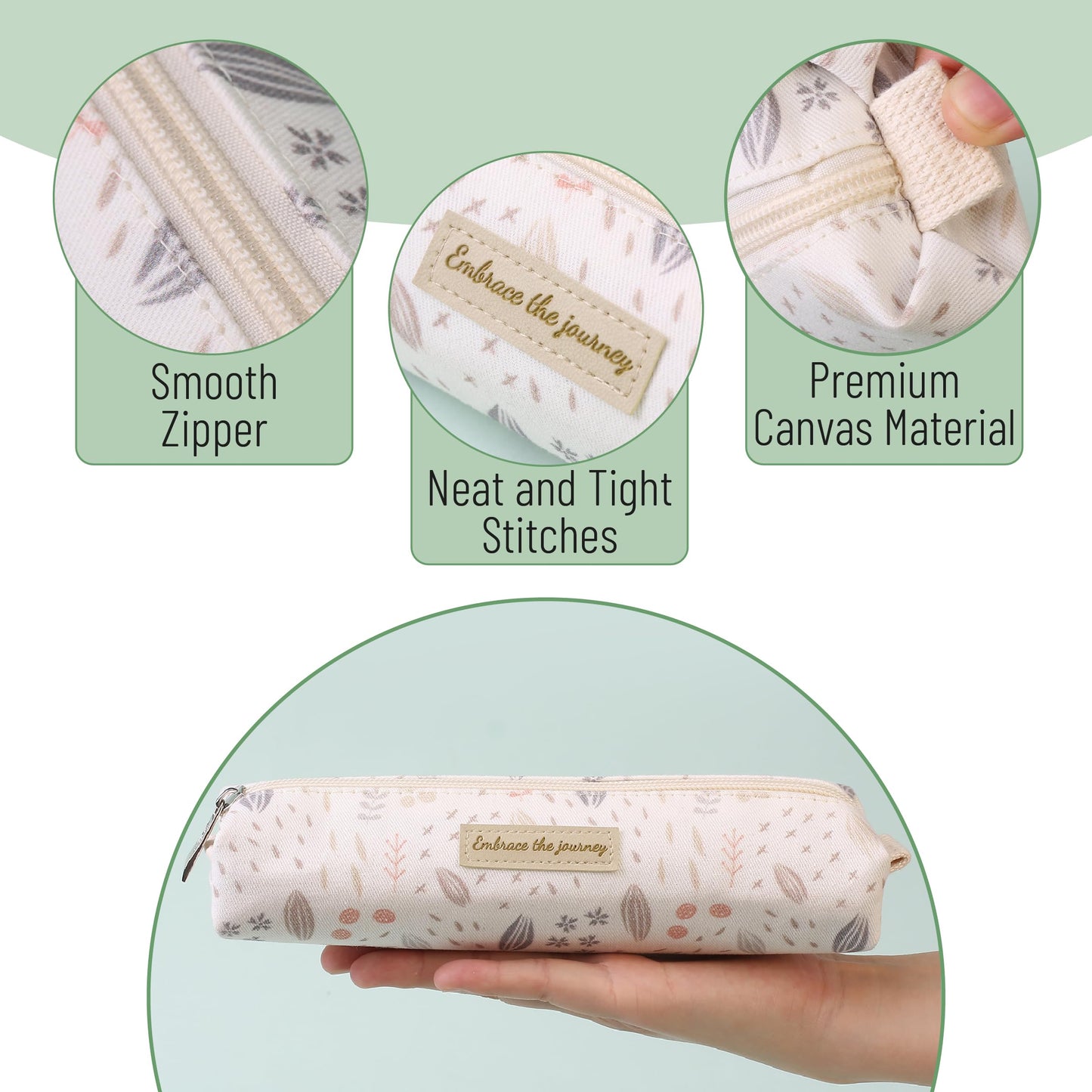 Mr. Pen- Cute Pencil Case Pouch, Multipurpose Canvas Bible Pencil Pouch, Smooth Zipper, Premium Material, Neat Stitches, Ideal for Stationery, Cosmetics, Electronics, School, Office, Travel