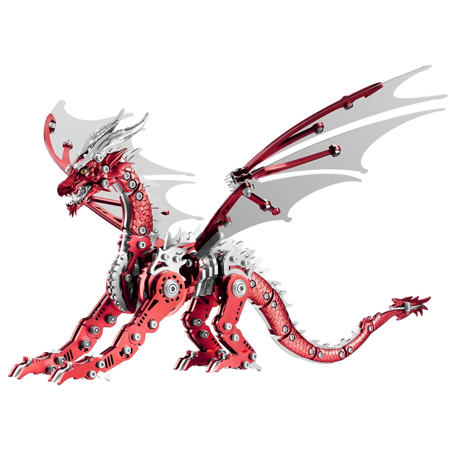 3D Metal Dragon Model Kit for Adults, Mechanical Pterosaur Puzzle, DIY Assembly Steel Model, Challenging Building Kit, Unique Gift for Men Desk Decor