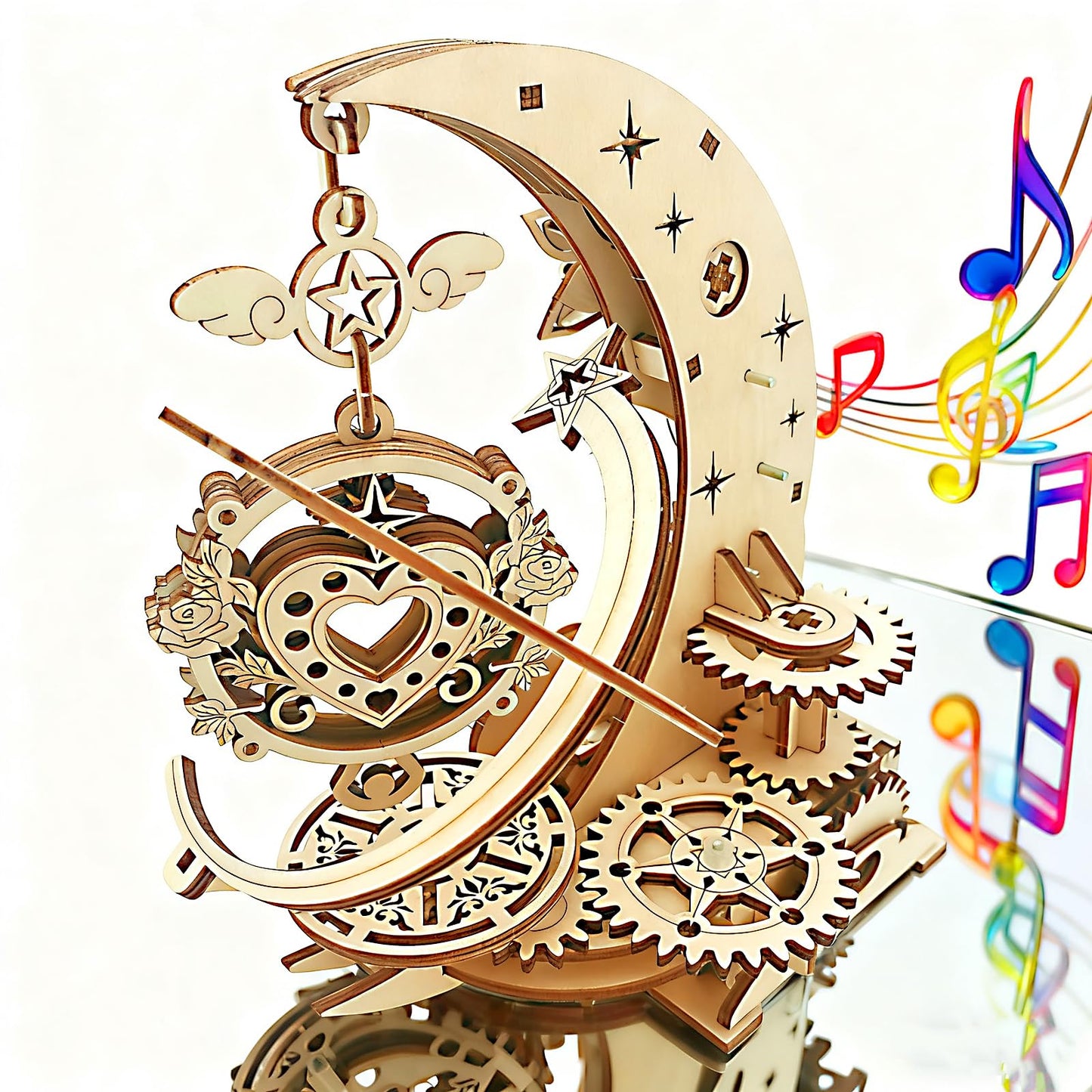 3D Wooden Puzzles for Adults Teens DIY Music Box Wood Model Kit Craft Kits Mechanical Engineering Building Toys to Build for Age 14+ Years Old Cool Birthday Gift