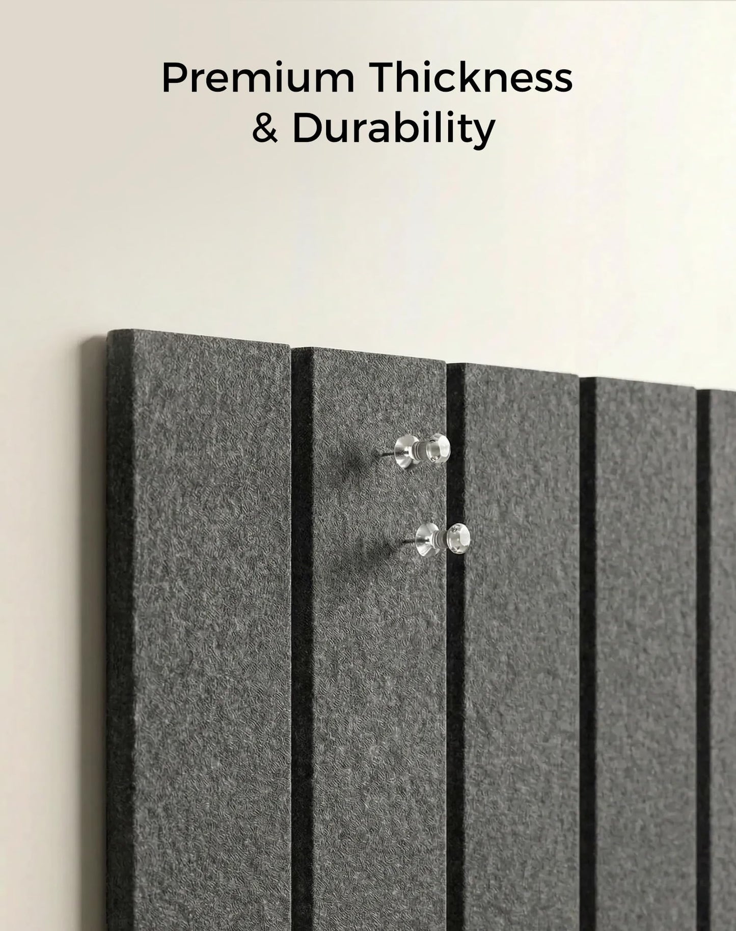 Aothia 12-Pack Felt Bulletin Board Tiles - 48x36 Modular Pin Board for Walls, 0.2" Thick Cork Board Alternative for Office & Classroom, 70 Adhesive Tabs & 40 Pushpins Included (Charcoal Gray)