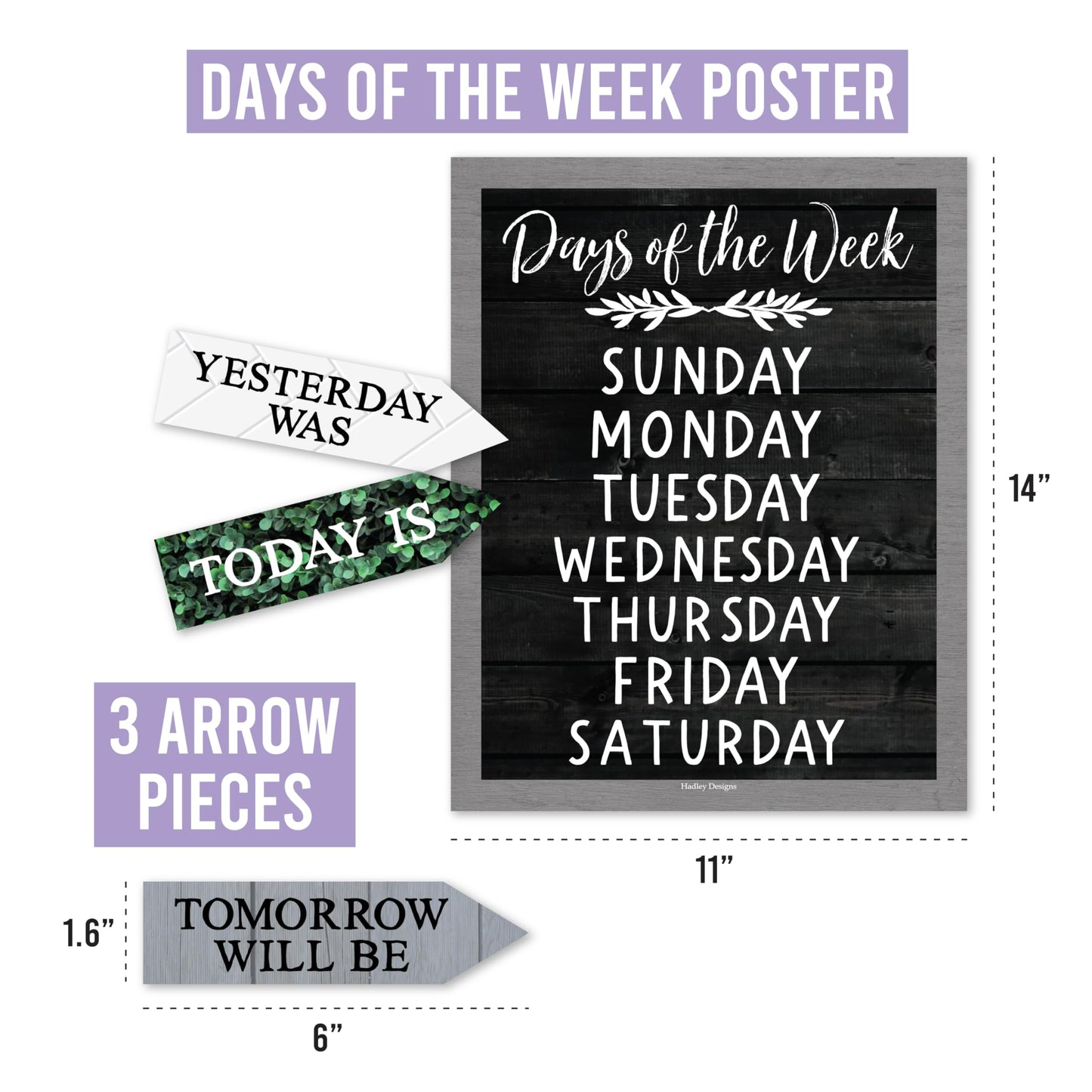 Hadley Designs Classroom Calendar Set Bulletin Board Decorations - Neutral School Calendar for Classroom Decor, Kindergarten Preschool Elementary Teacher Must Haves, Homeschool & Daycare Essentials