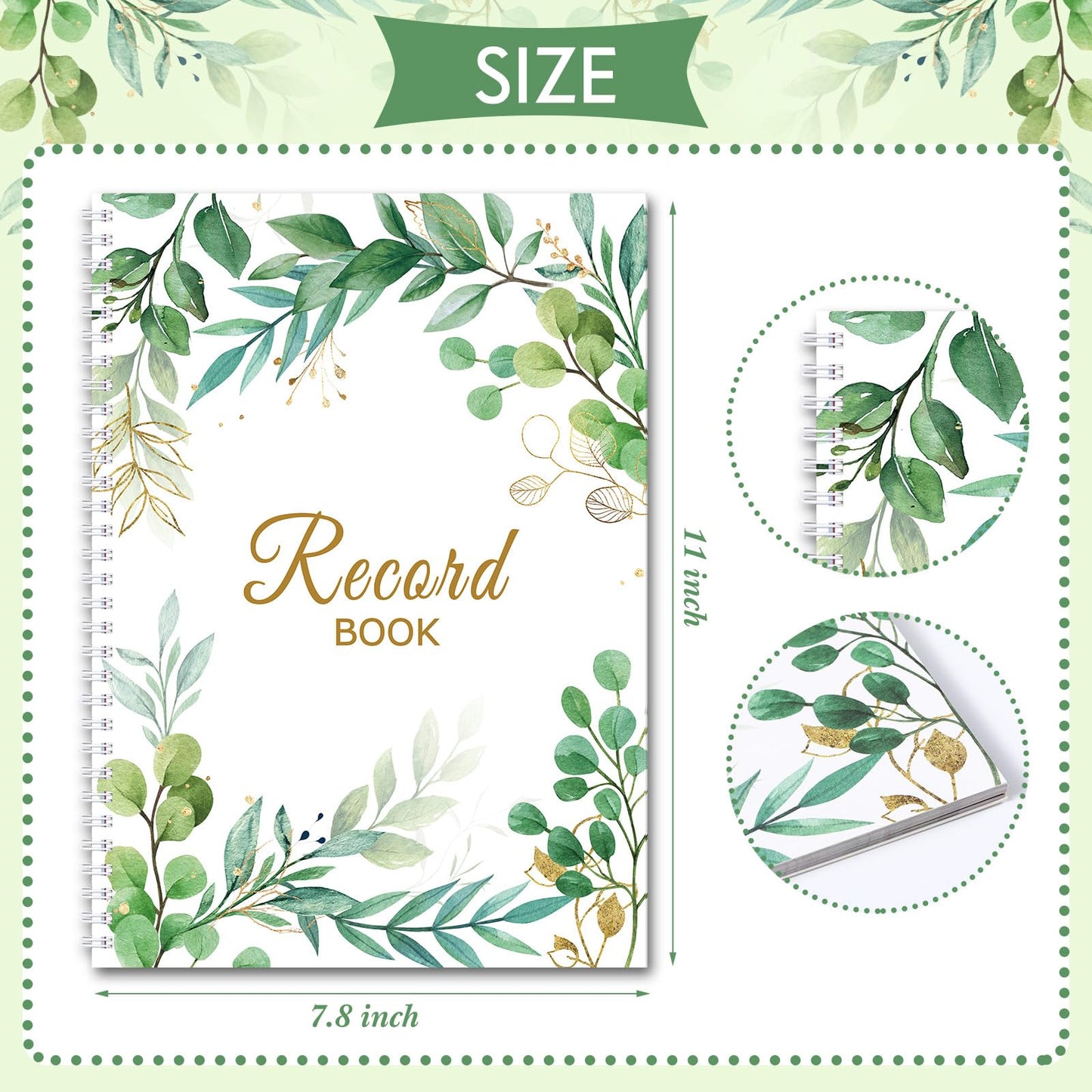 Fuyoooo Teacher Record Book Teacher Grade Books 2026-2027 Spiral Bound Record Planner 2026 Class Grade Book Office Favors for Classroom Attendance Decoration Double Sided(Boho Plant)
