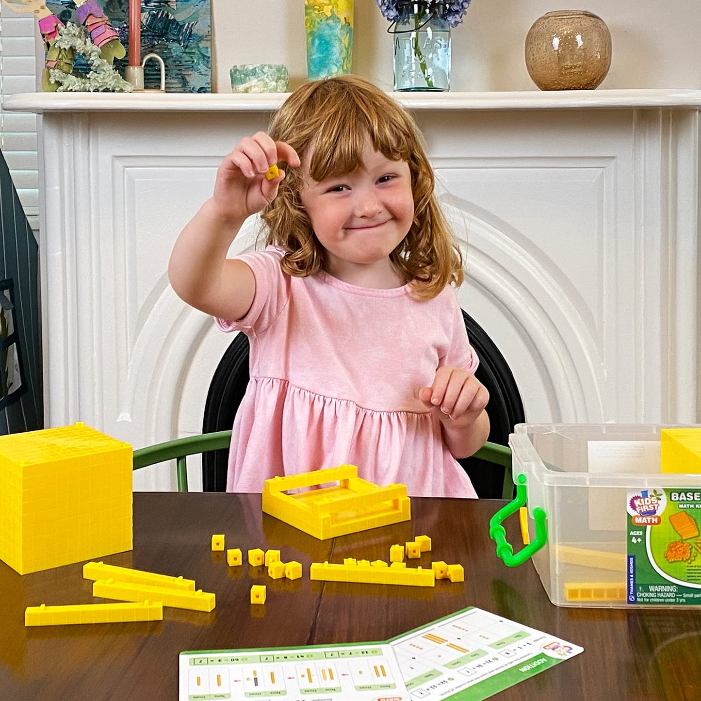Kids First: Base Ten Blocks | 121 Piece Math Kit w/Activity Cards | Understand Base Ten Concepts, Decimal System, Area, Volume & More | Visual Hands-on Math for at-Home or Classroom Learning, Ages 4+