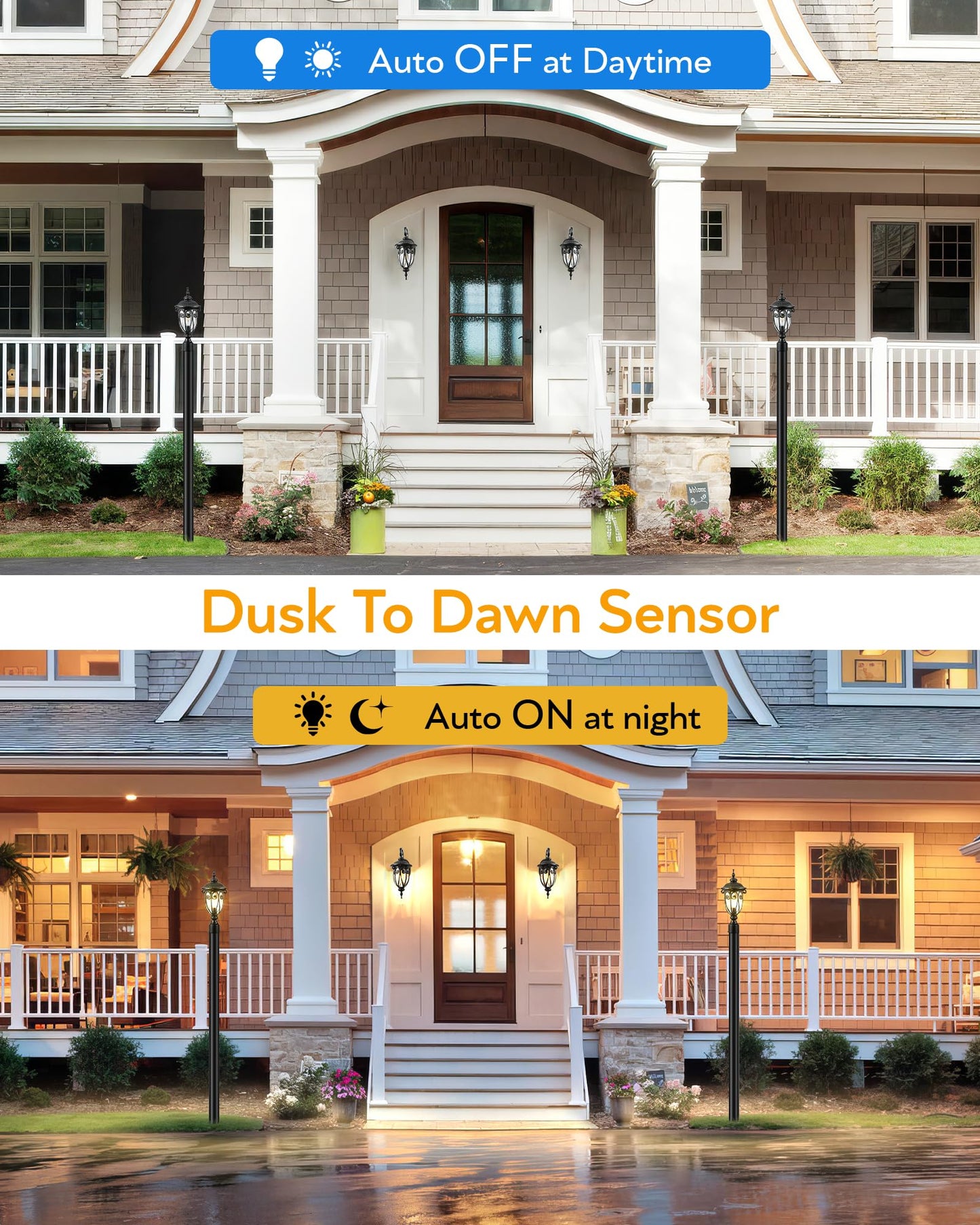 VIANIS Outdoor Post Light 2-Pack, Waterproof Dusk to Dawn, Aluminum, Oil-Rubbed Bronze, Model V82232B2