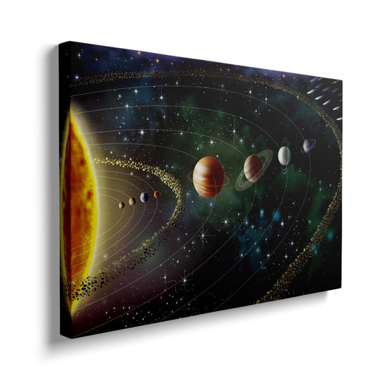 Framed Cool Space Theme Galaxy Astronomy Canvas Wall Art Universe Solar System Poster Planets Decor For Kids Living Room Bedroom Home Office Artwork Gift Ready To Hang(16x24 Inches)