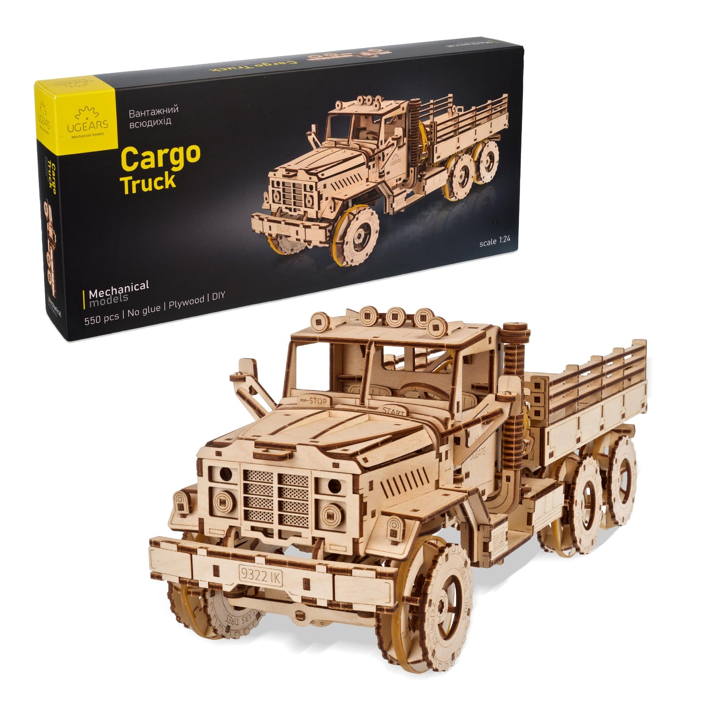 UGEARS Cargo Truck 3D Wooden Puzzles for Adults - Wooden Model Kits for Adults Cars Kits for Adult Puzzle Model Truck Kits Mechanical Models Brain Teaser, Hobby Set
