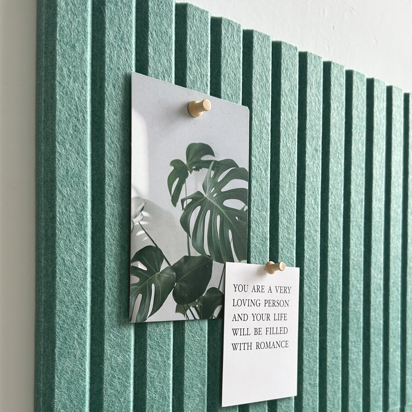 Large Cork Board for Office Decor, 48"x 36" - 1/2” Thick Felt Bulletin Board, 12 Pack Felt Board with Safe Removable Adhesive Tabs, Pin Board Cork Boards for Walls - Jade Green
