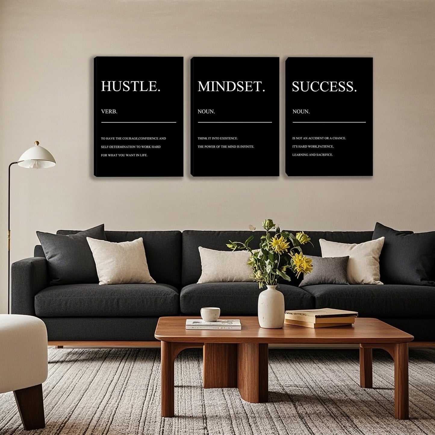 3 Panel Print Canvas Wall Art Motivational Office Wall Decor Painting Inspirational Posters Modern Inspiring Artwork for Home Living Room Bedroom Wall Decor Office Wall Art Ready to Hang - 36"Wx 16"H