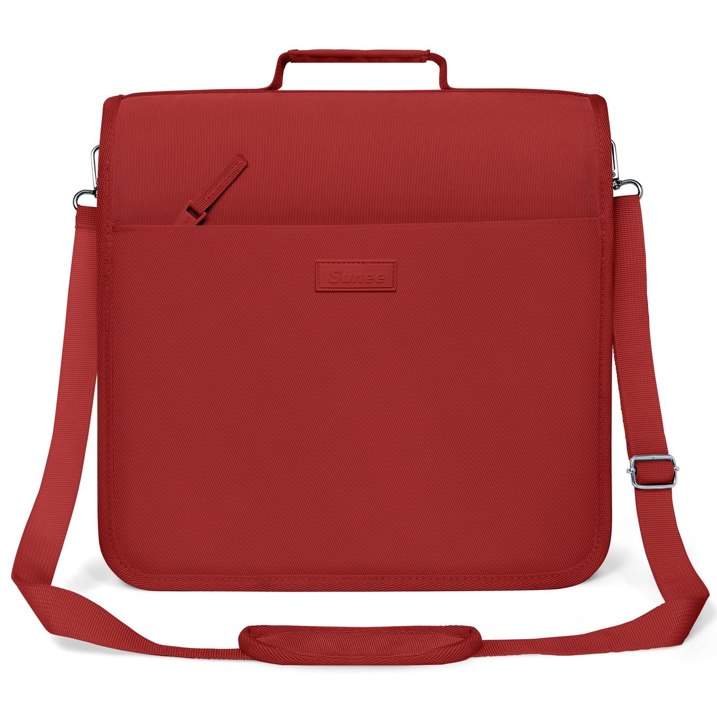 SUNEE Zipper Binder 3 Ring, 3 Inch O-Ring with Handle and Shoulder Strap, 600-Sheet Capacity, 5-Tab Expanding File Folder, Multi-Pockets for Middle School Organizer Binder with Zipper, Bright Red