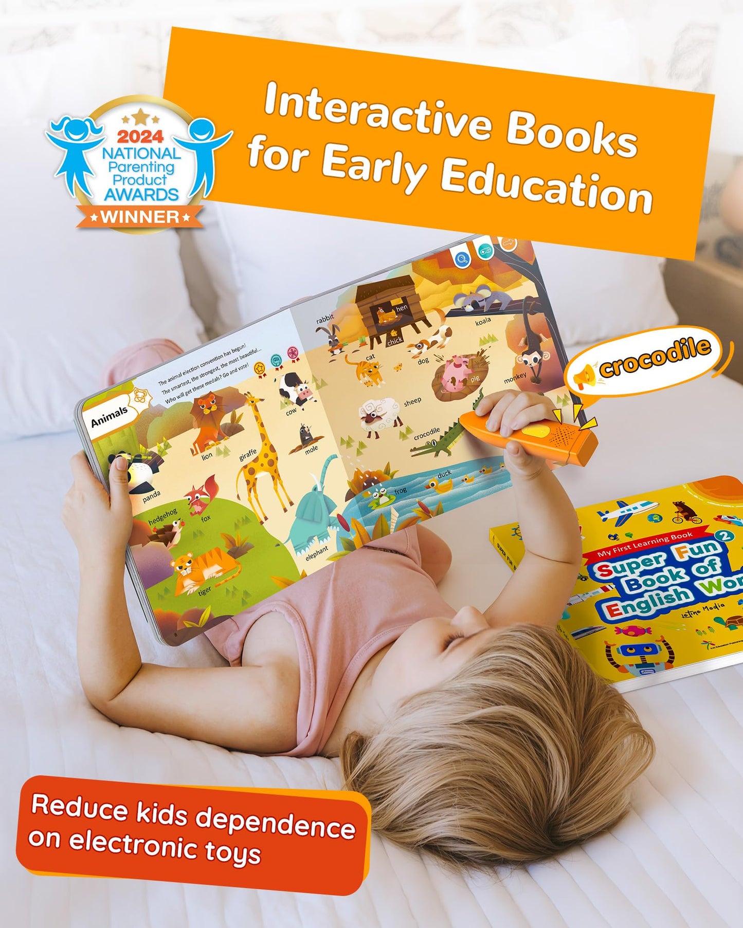 KOKODI Talking Pen Books Sets, Interactive Audio Sound Books Kids Learning Electronic Toys for Toddlers Kids, Autism Sensory Games, Early Educational Gifts Birthday Gifts for Boys Girls Age 2 3 4 5