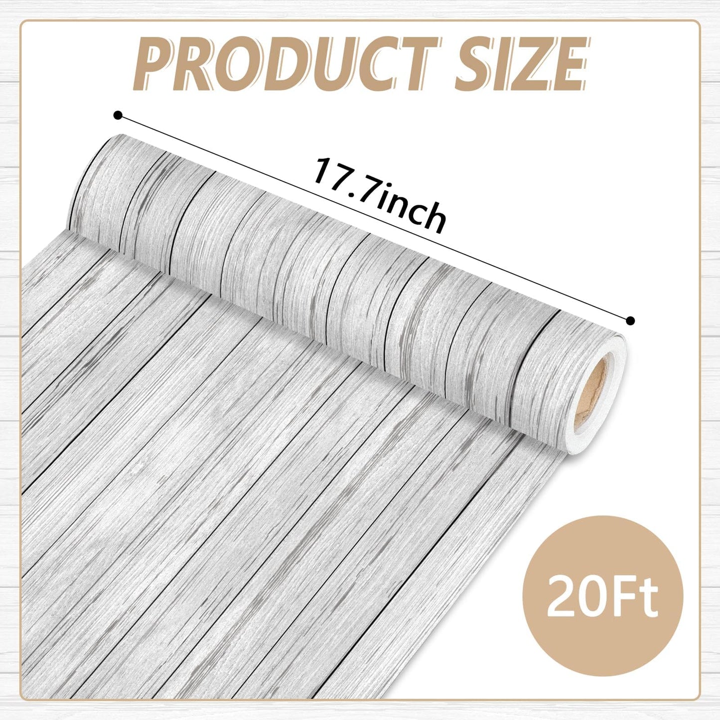 Qyeahkj Wood Grain Bulletin Board Paper Roll Rustic Bulletin Board Background Paper Gray Fade Resistant Classroom Decoration Poster Art Craft Home Wall Education Decor Supplies 17.7in x 20ft