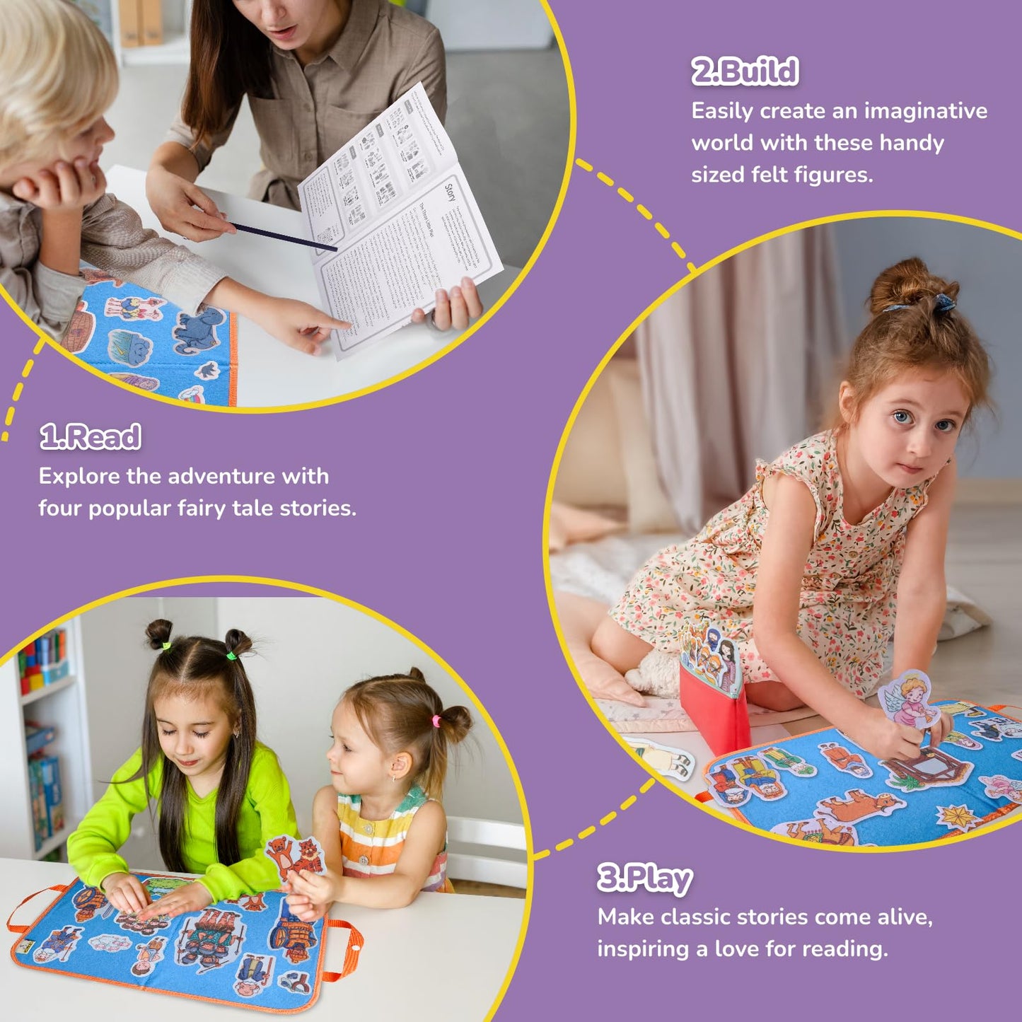 CHEFAN 12 Pack Felt Board Bible Stories Pieces,Flannel Board Stories for Preschool Activities Included a Felt Bag