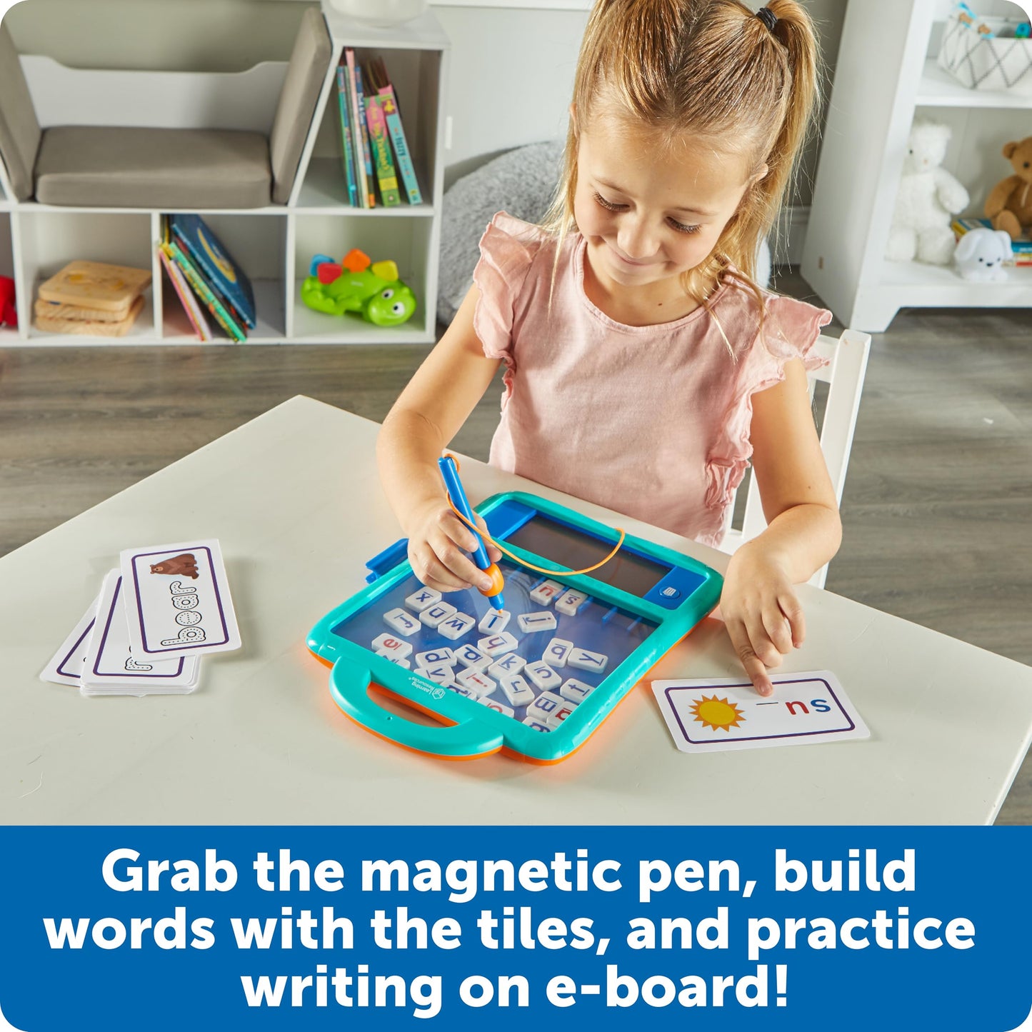 Learning Resources Skill Builders Magnetic Word Builder, Learn to Read, Phonetic Alphabet, Puzzle Board, ABC Kids Games, Sensory Board For Kids, Fine Motor Skills, Birthday Gift