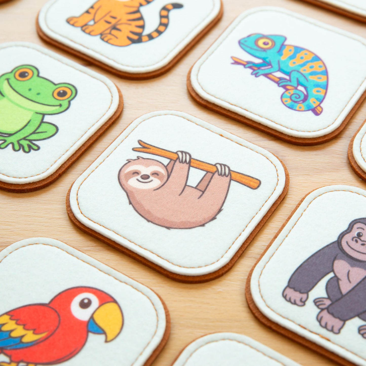 Felt Jungle Matching Game for Toddlers – Wild Animal Memory Game & Flash Cards – Soft and Safe for Ages 1+ – Montessori Preschool Learning Activity – Educational Jungle Toy for Boys & Girls