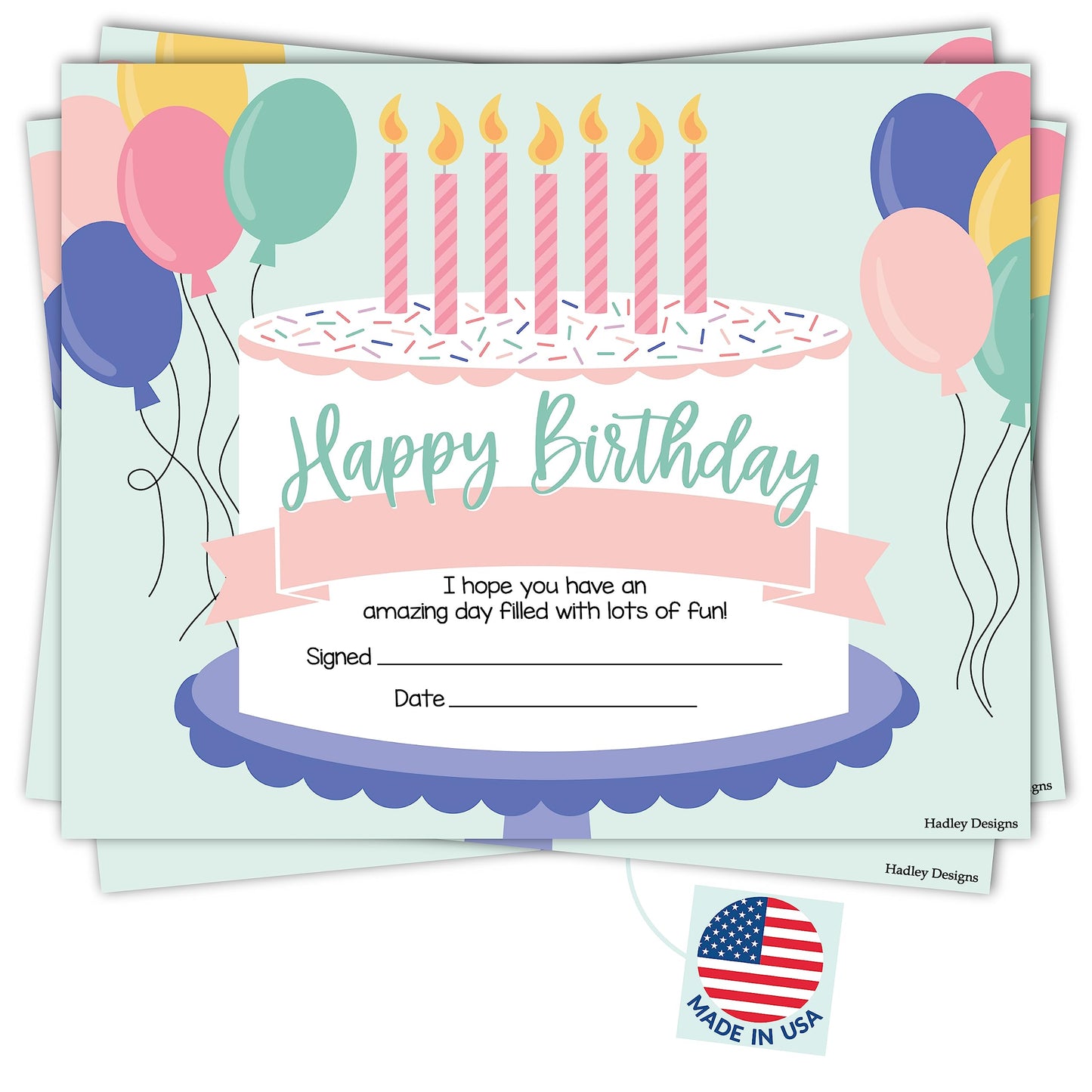 Happy Birthday Certificates for Students - 25 Student Birthday Certificates for Kids Classroom Must Haves, Teacher Supplies for Classroom Elementary, Pastel Teacher Essentials