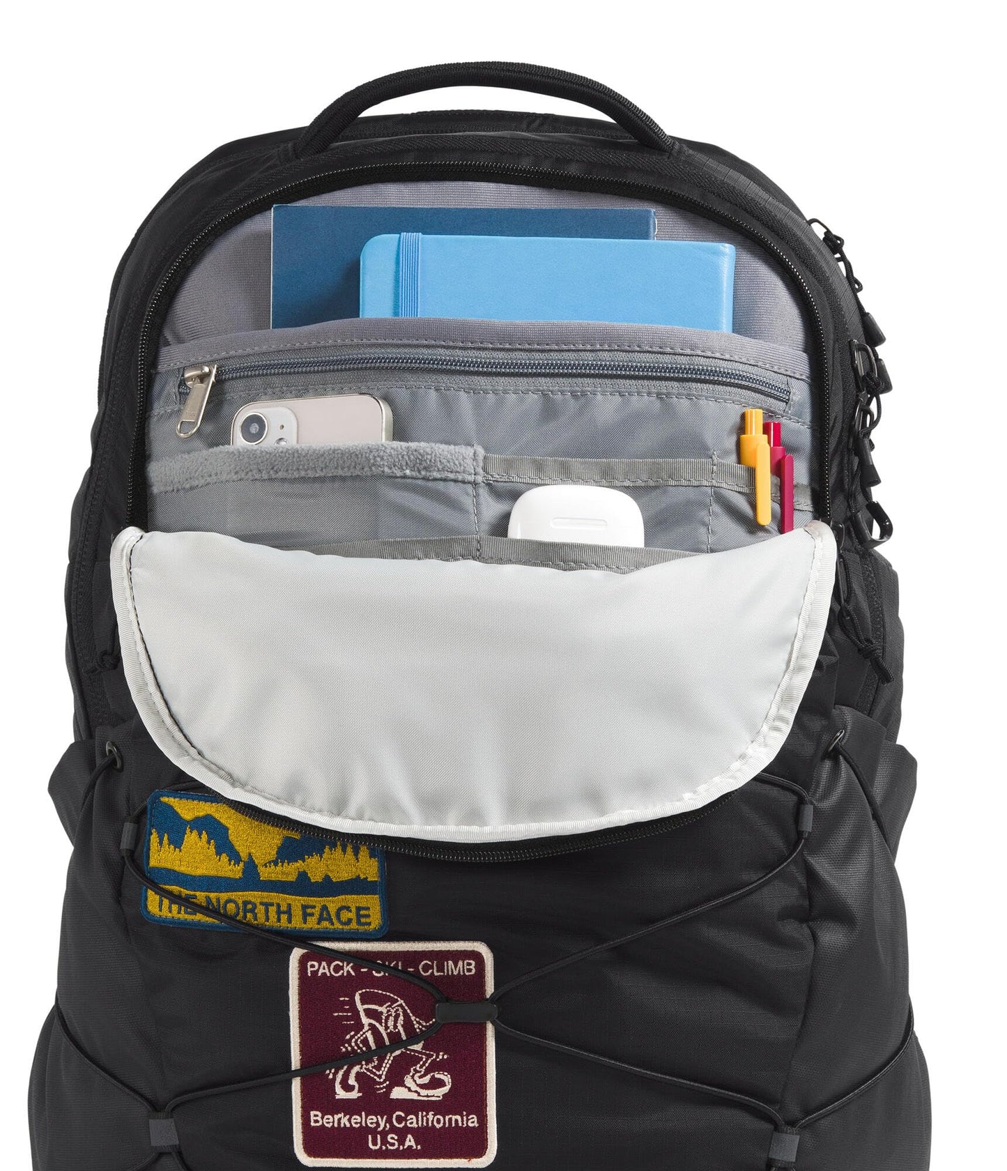 The North Face Borealis Commuter Laptop Backpack - Water Repellent, Laptop Sleeve, Large Main Compartment, TNF Black U Borealis Patch/TNF White, One Size