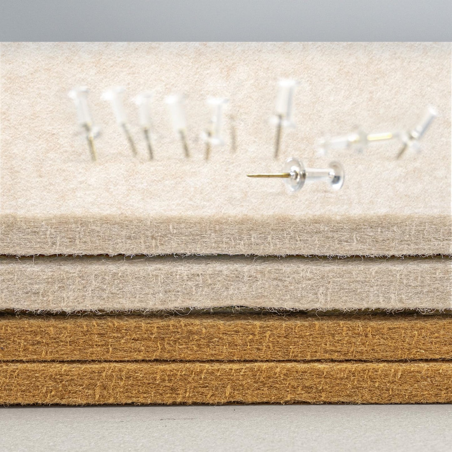 Lightomorrow Bulletin Board, 36 x 24 inches Felt Board - Decorative Pin Board, Cork Board Alternative for Wall, 3' x 2' Foldable Self-Adhesive Vision Board Prayer Board with 20 Pushpins - Oatmeal