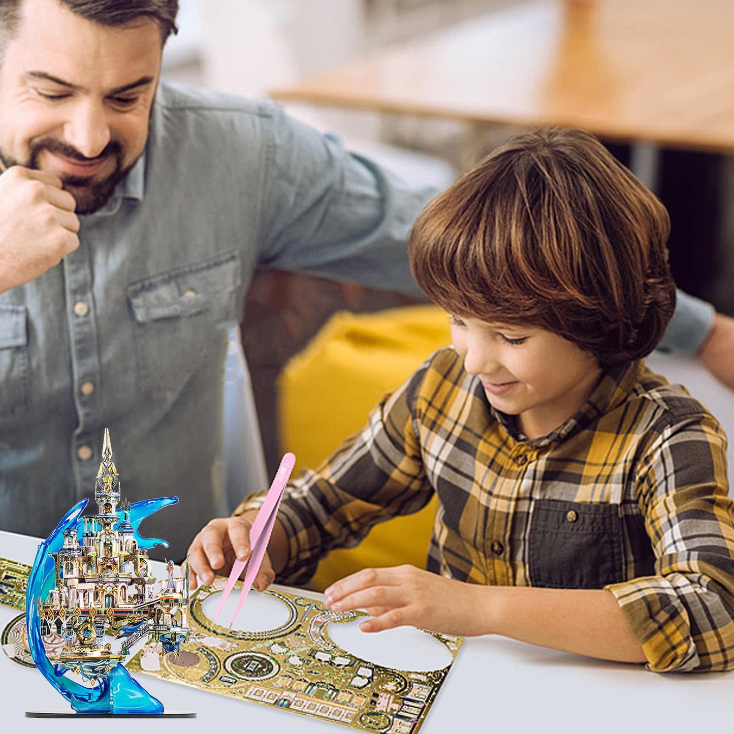 MU 3D Metal Puzzles for Adult Atlantis Palace, Lost World DIY Metal Model Kits Building Architecture Assembling Brain Teaser, Xmas Birthday New Year Girlfriend Gift Desk Home Decor