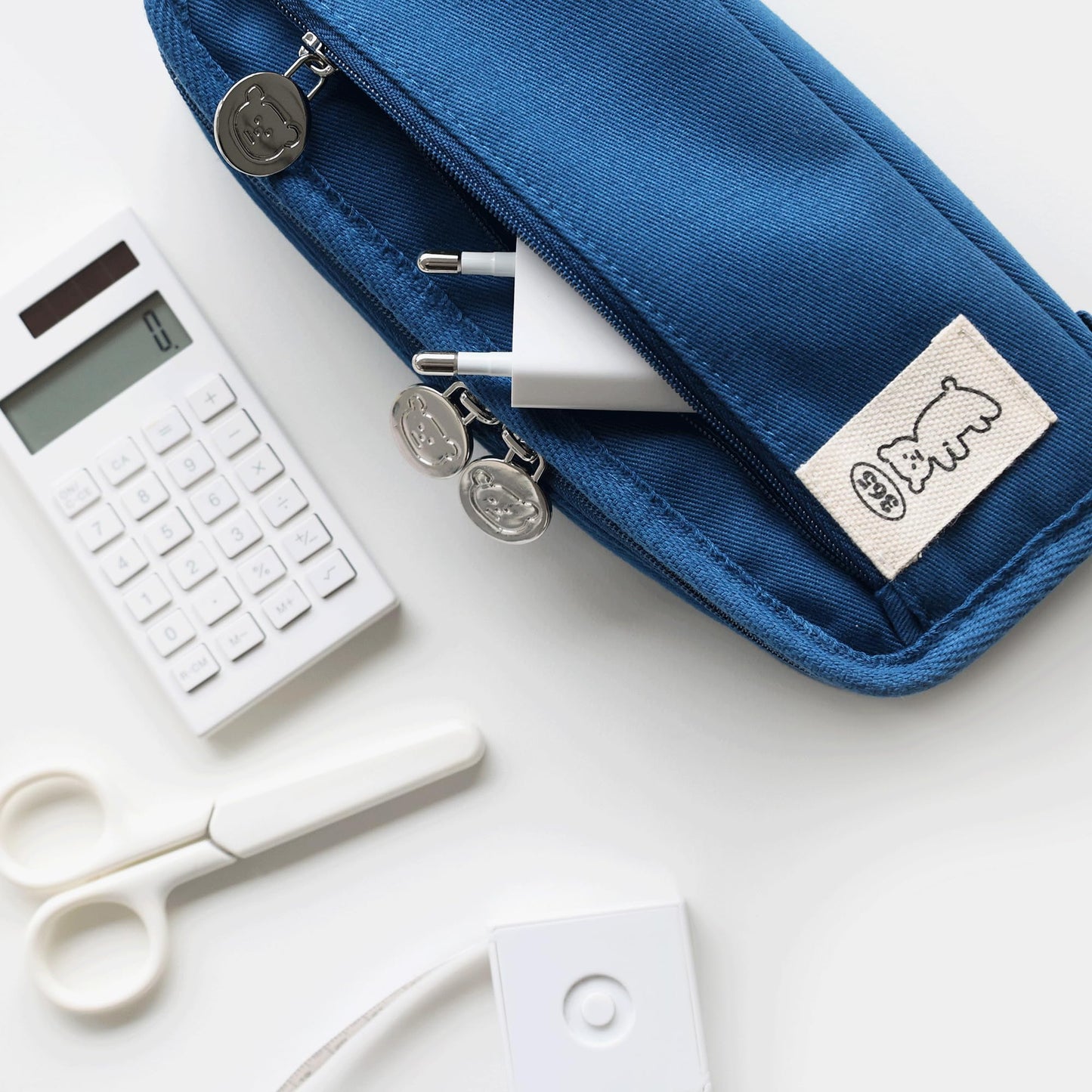 brunch brother Daily Blue Pencil Case, Large Capacity Pencil Pouch with Ample Storage, Simple Design for Students and Professionals